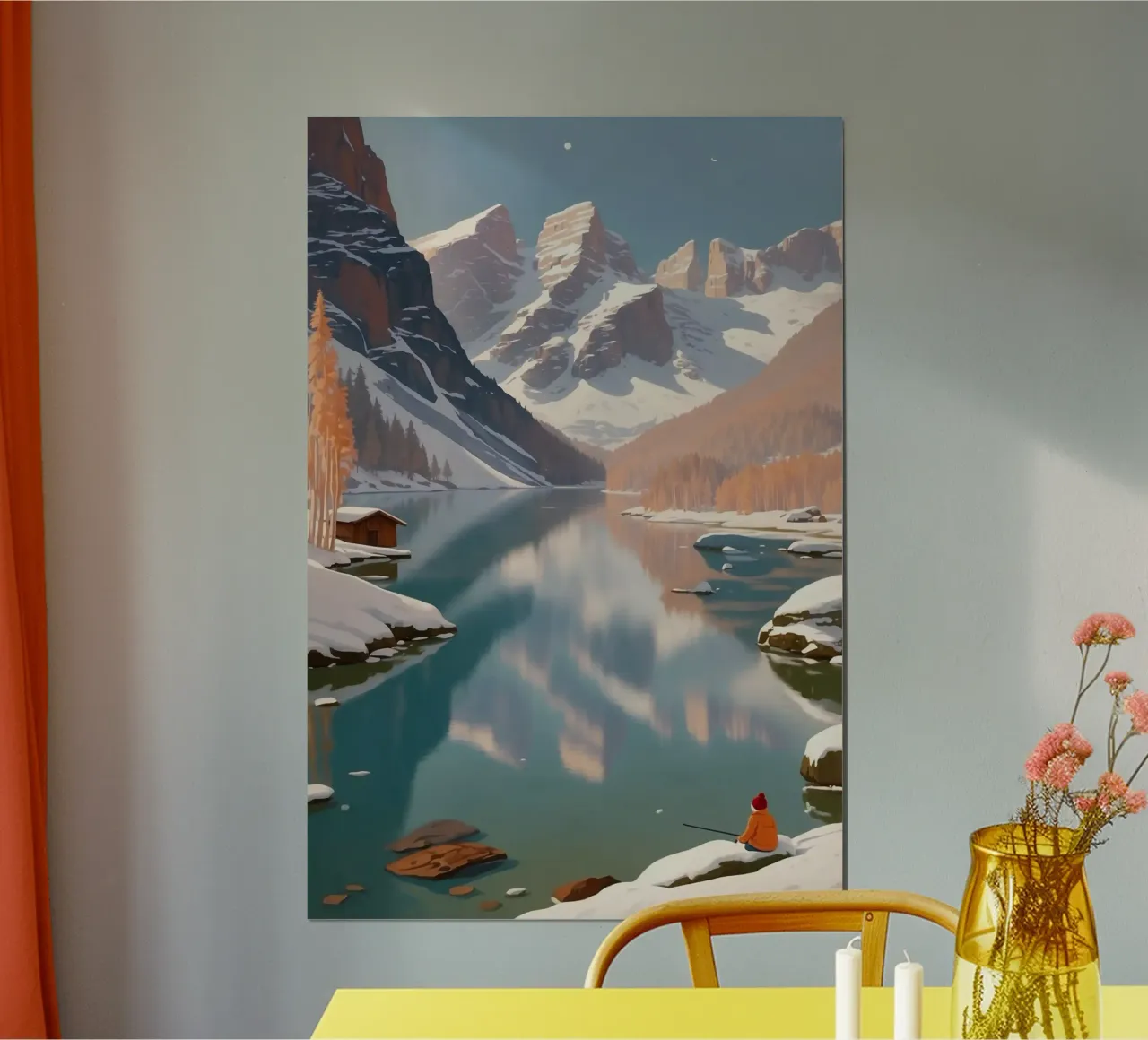 Winter fishing dream at Lake Braies | Werk 1 poster by AlbertKlee