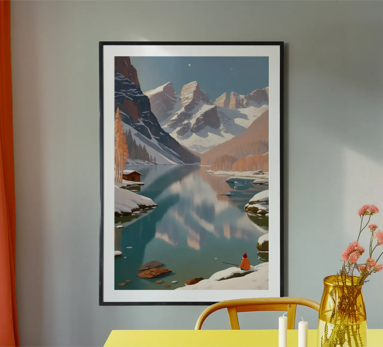 Winter fishing dream at Lake Braies | Werk 1 poster by AlbertKlee