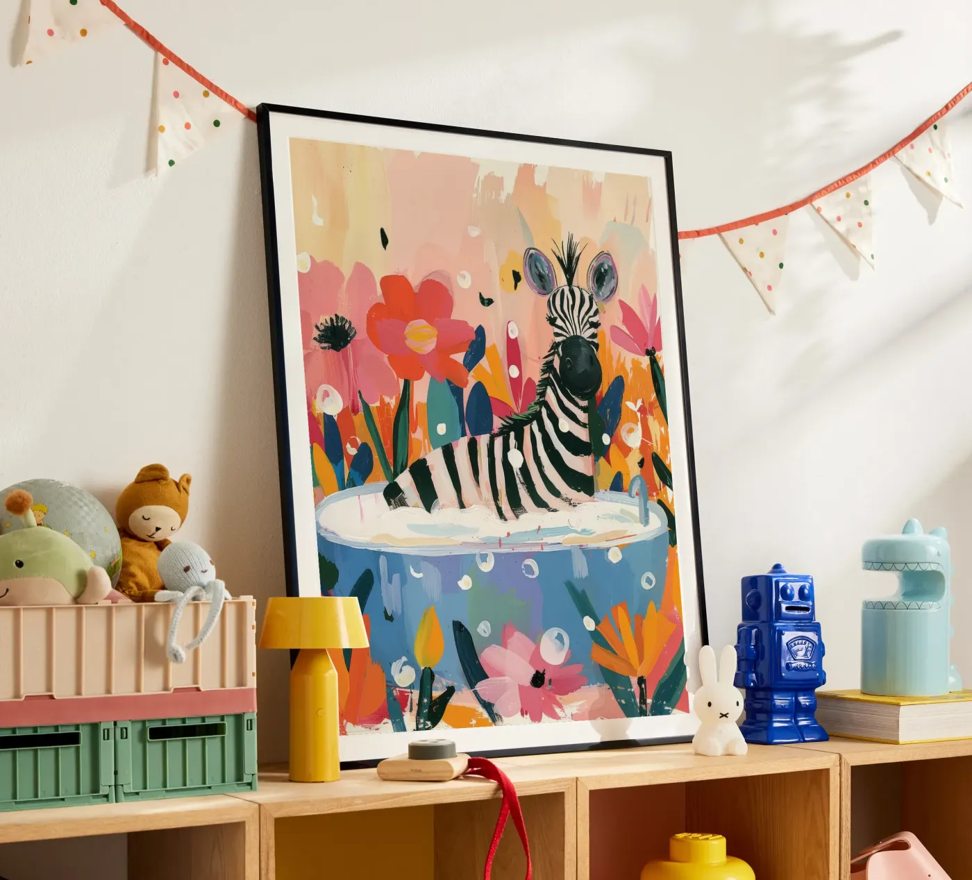 Zebra Bath poster by Kiara