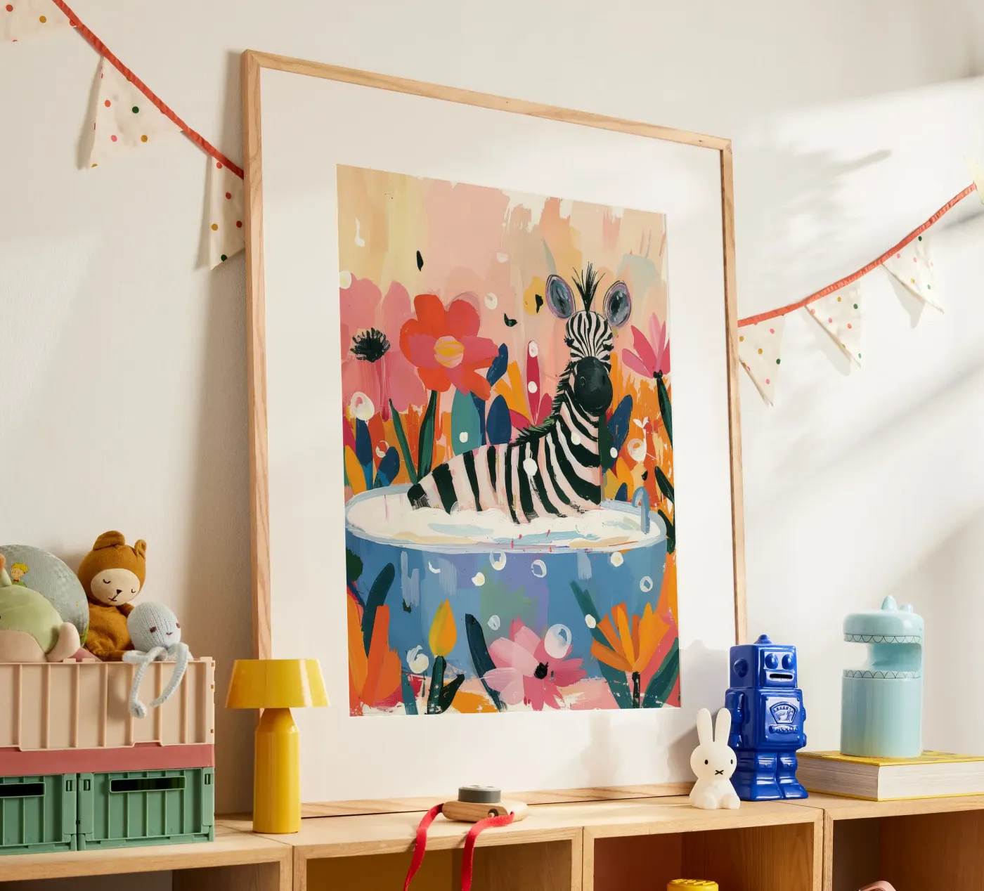 Zebra Bath poster by Kiara