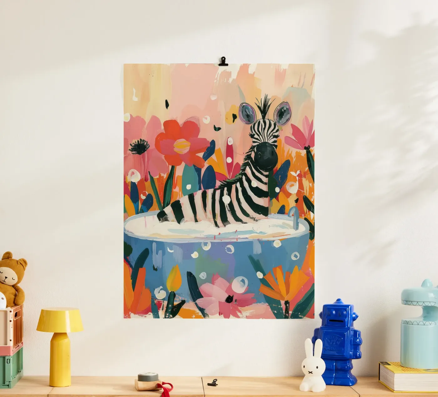 Zebra Bath poster by Kiara