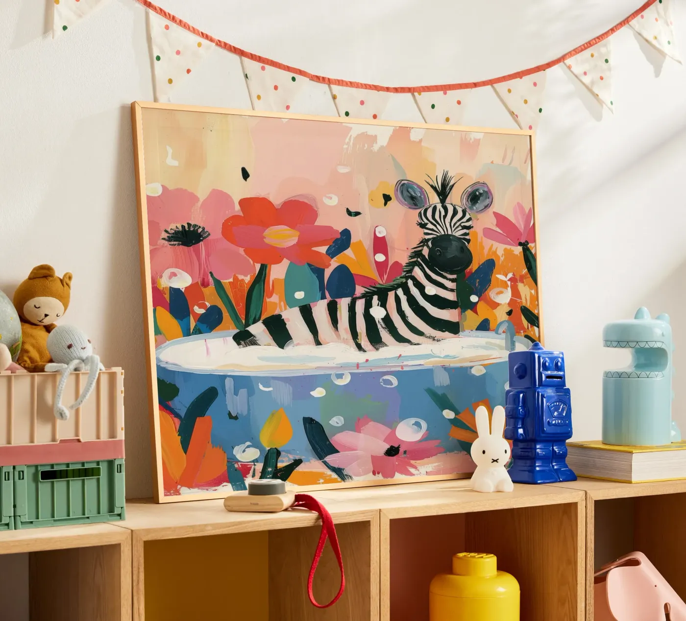 Zebra Bath poster by Kiara