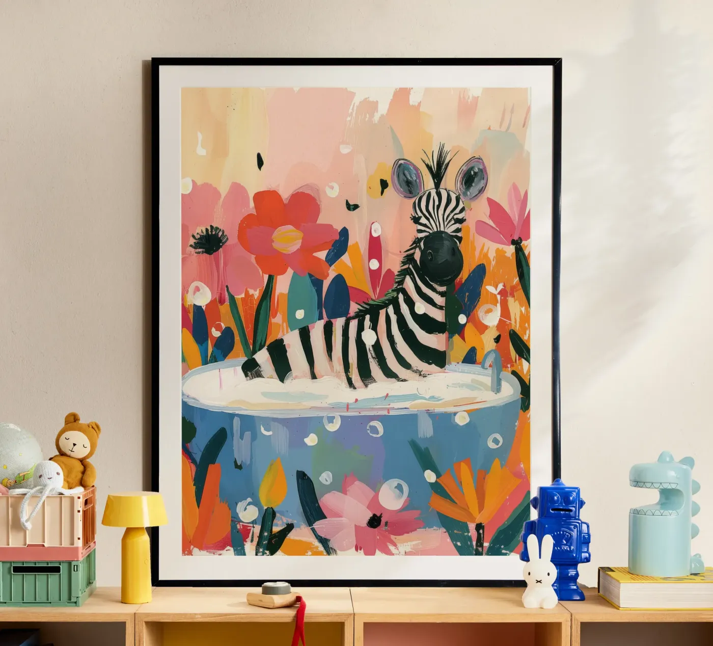 Zebra Bath poster by Kiara