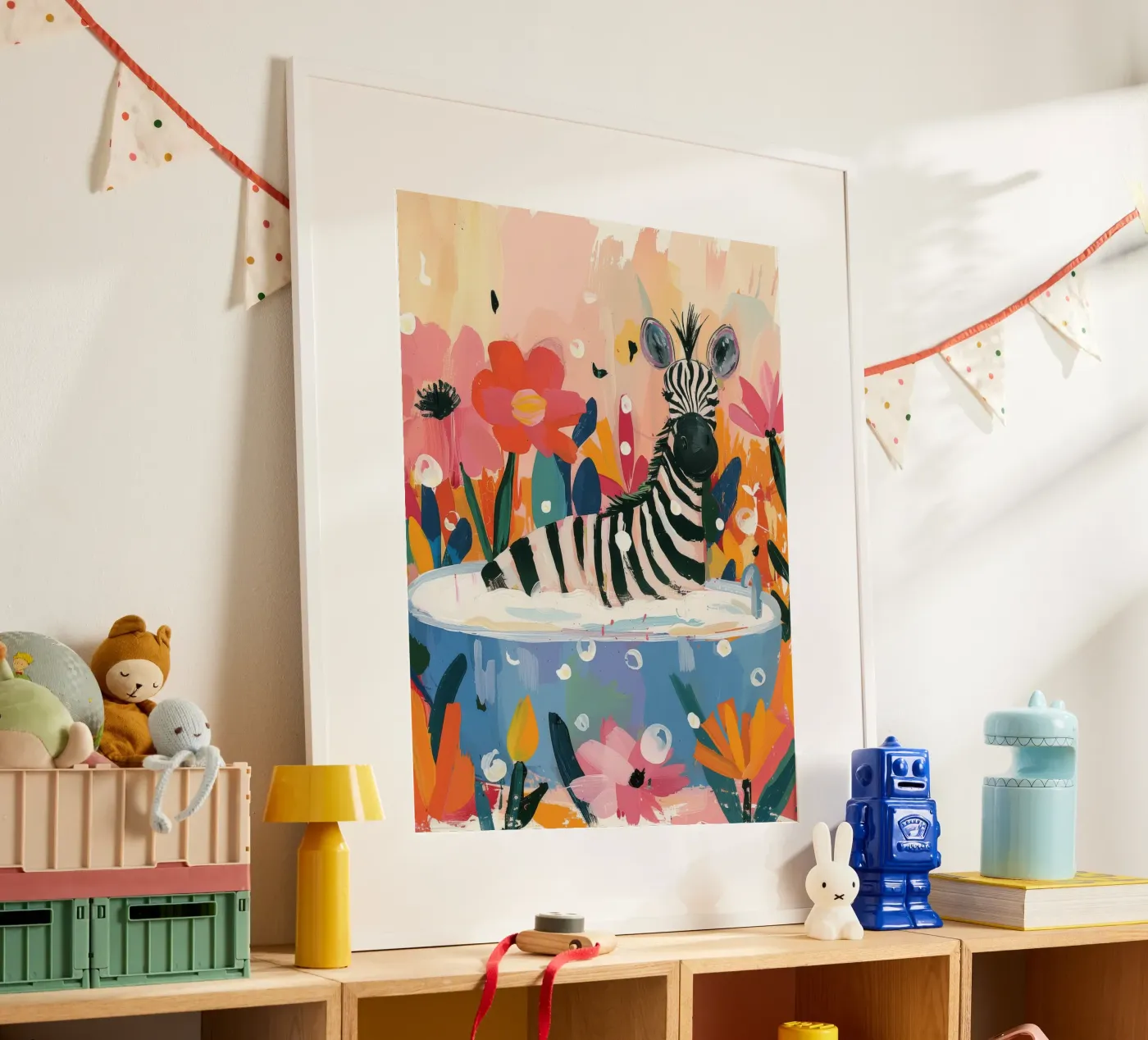 Zebra Bath poster by Kiara