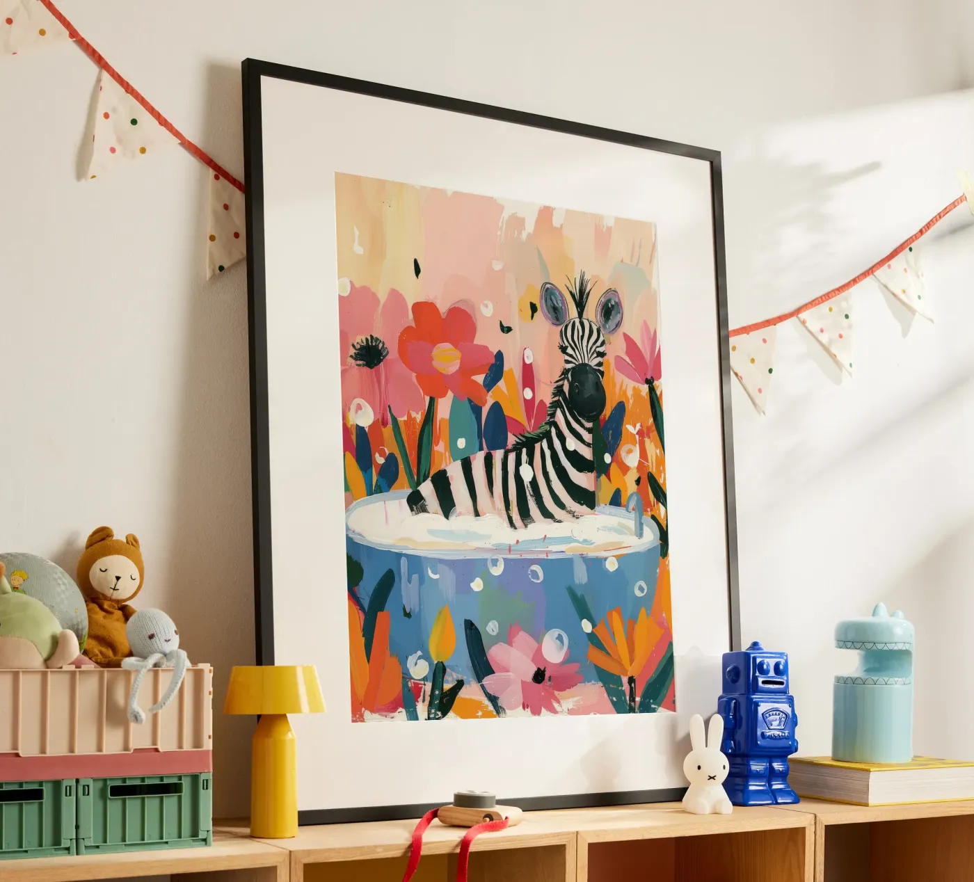 Zebra Bath poster by Kiara
