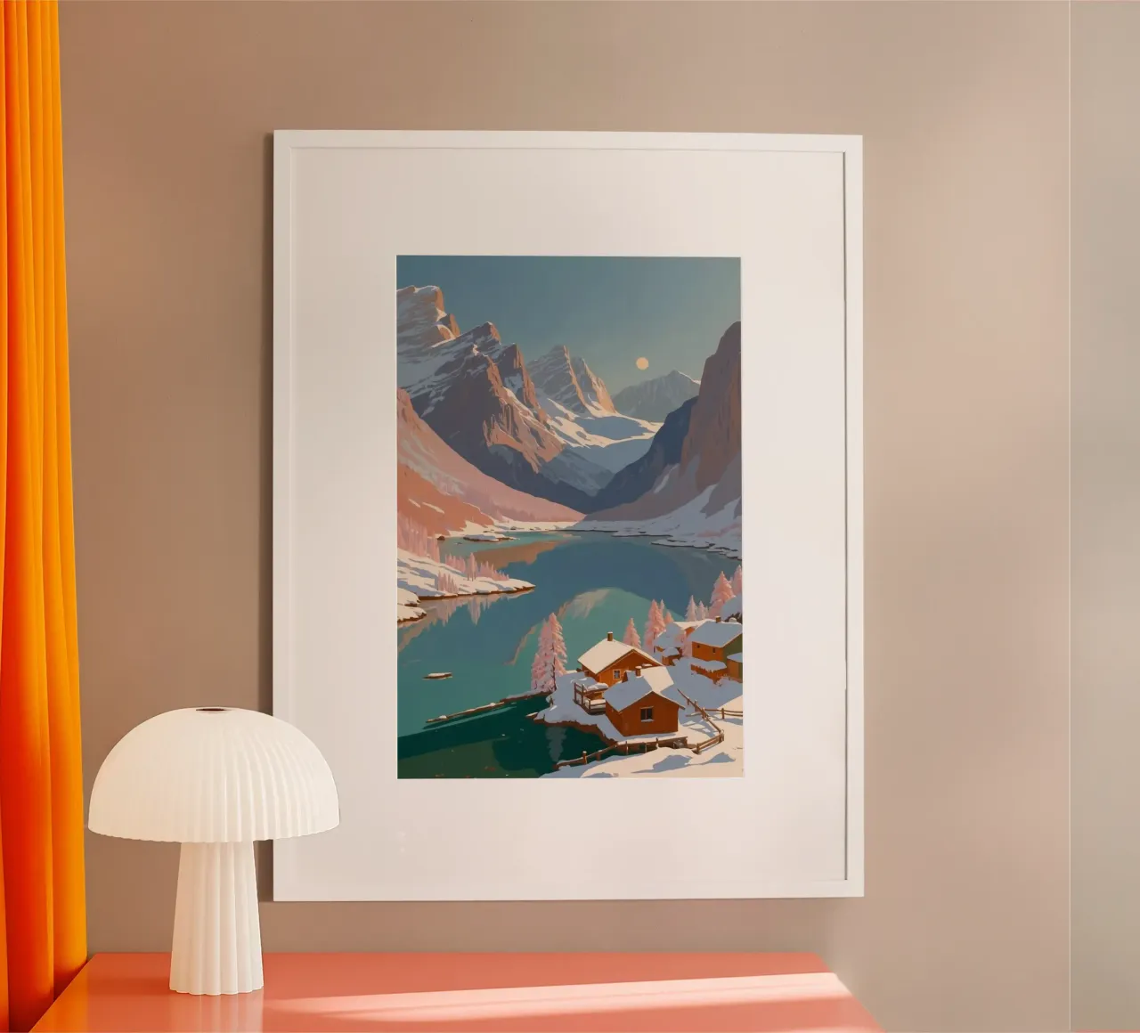 Paesaggio invernale da favola sul lago di Braies | Werk 3 poster con telaio in legno da AlbertKlee