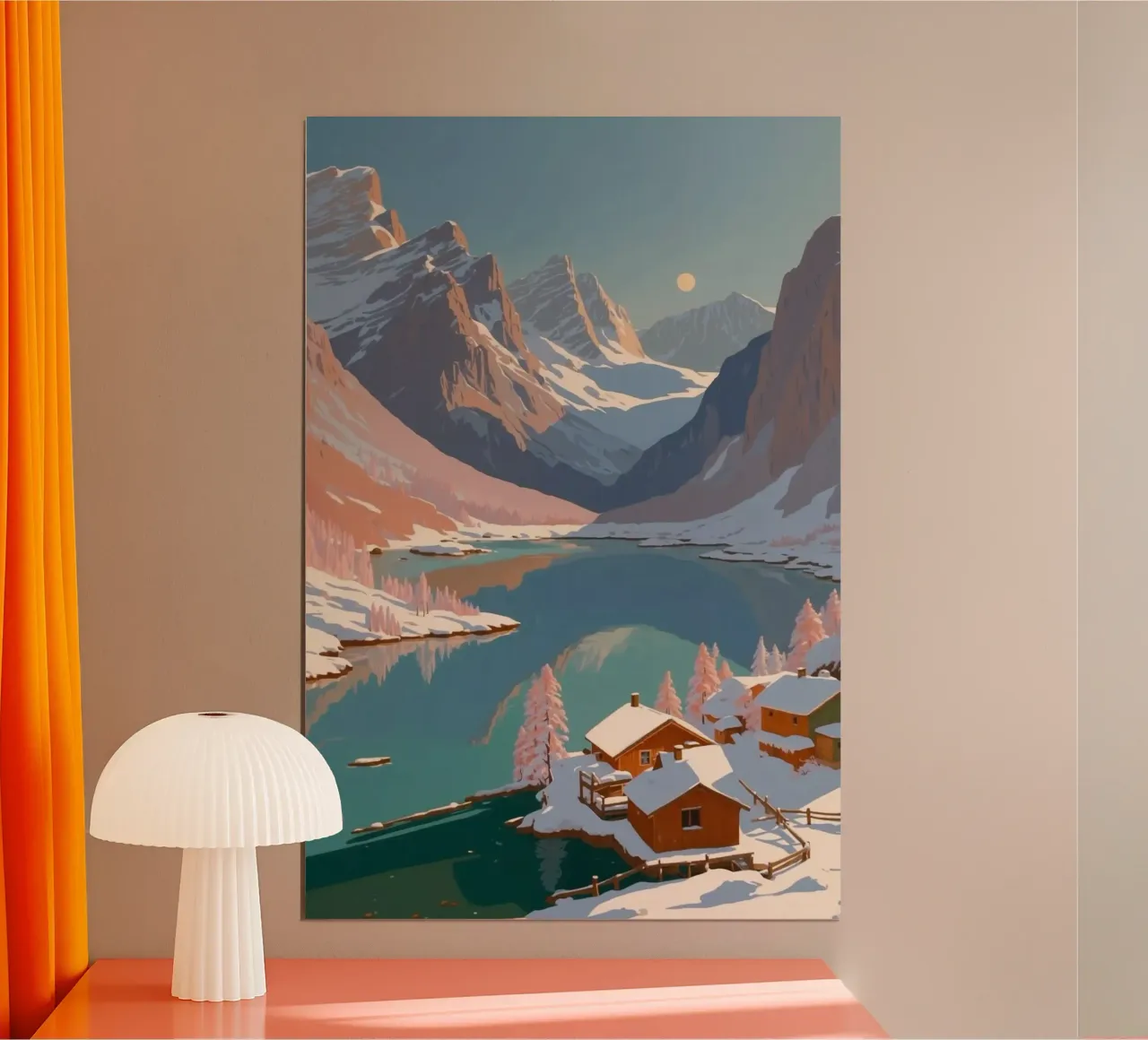 Paesaggio invernale da favola sul lago di Braies | Werk 3 poster con telaio in legno da AlbertKlee