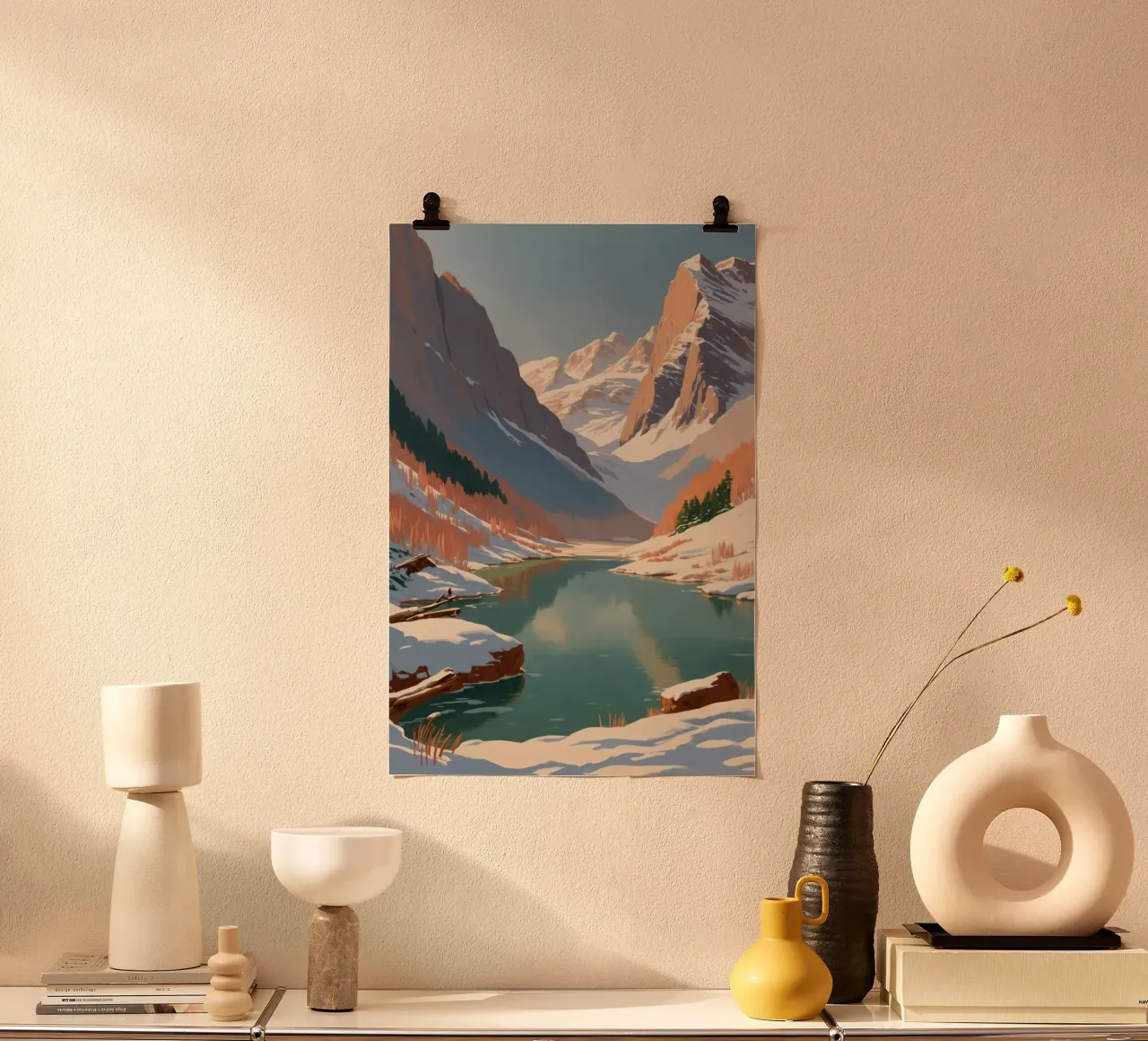Winterliche Ruhe am Pragser Wildsee | Werk 4 Poster von AlbertKlee