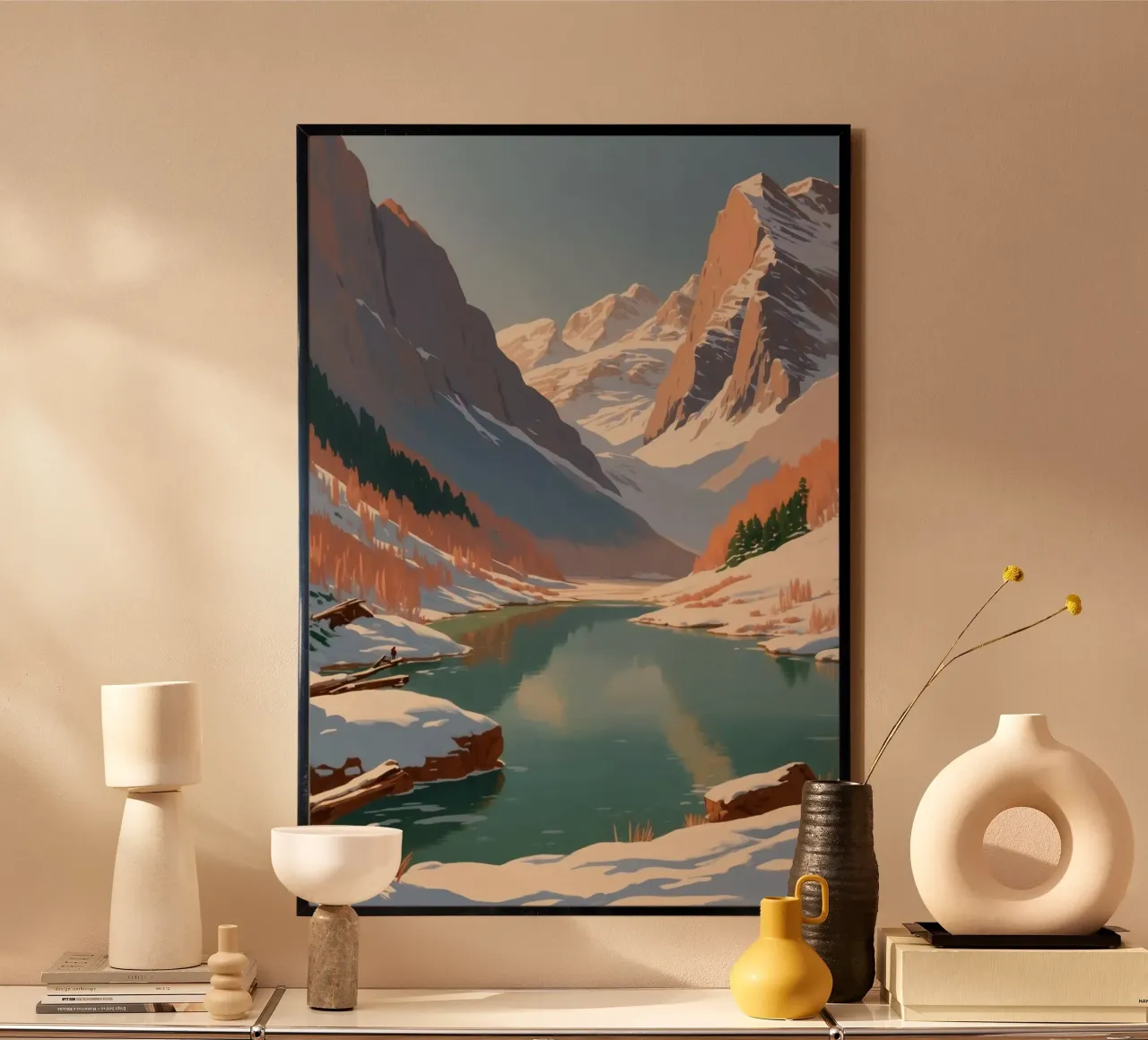 Winterliche Ruhe am Pragser Wildsee | Werk 4 Poster von AlbertKlee