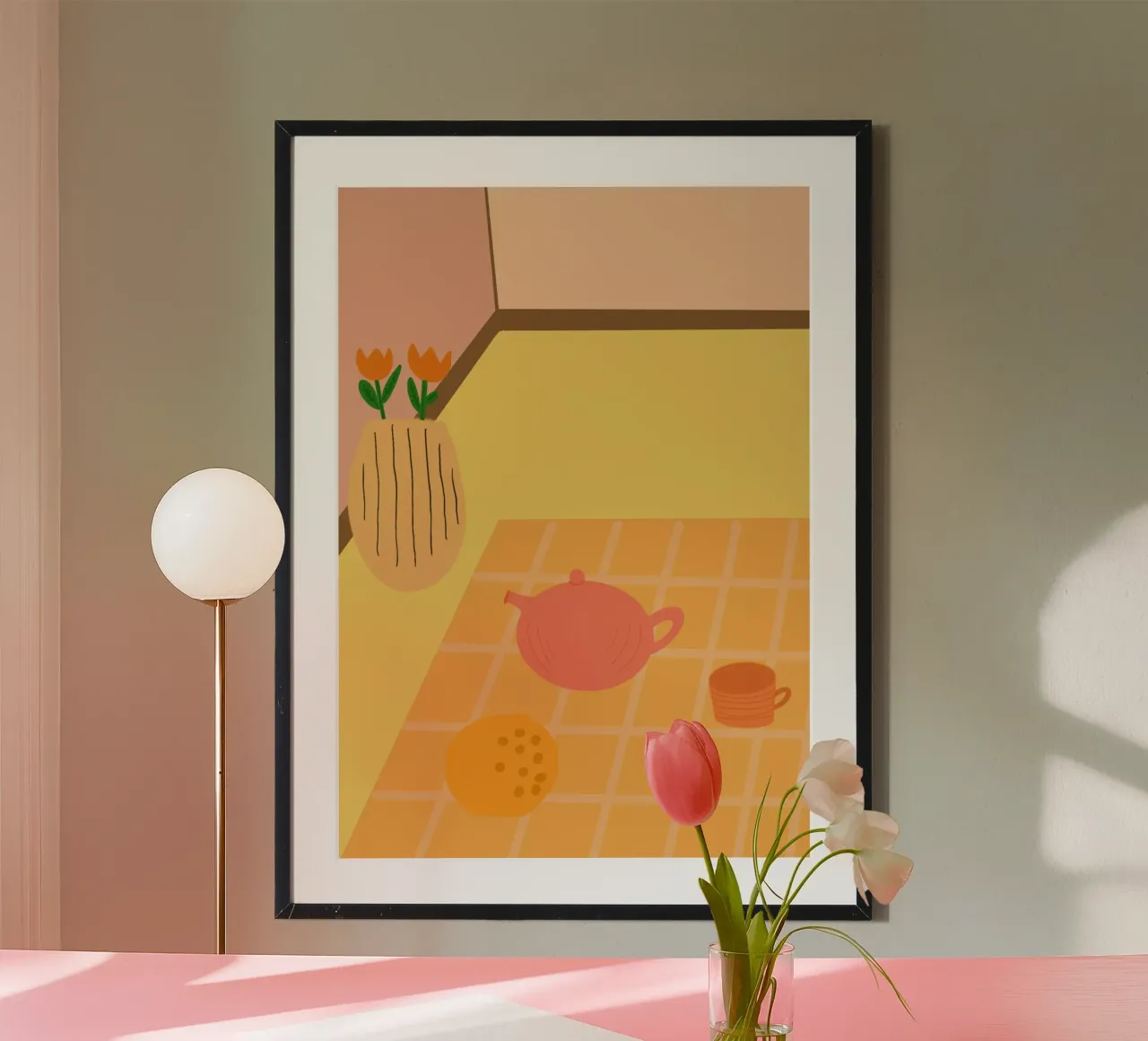Dimanche matin à la table du petit-déjeuner poster de Proper job studio
