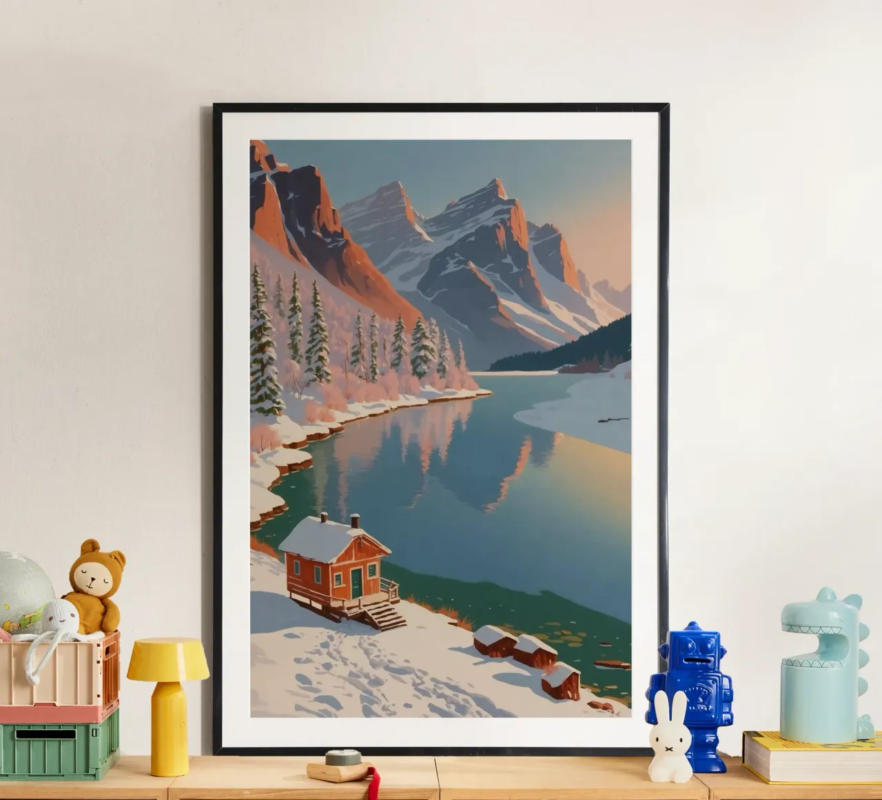 Winterliche Ruhe am Pragser Wildsee | Werk 8 Poster von AlbertKlee