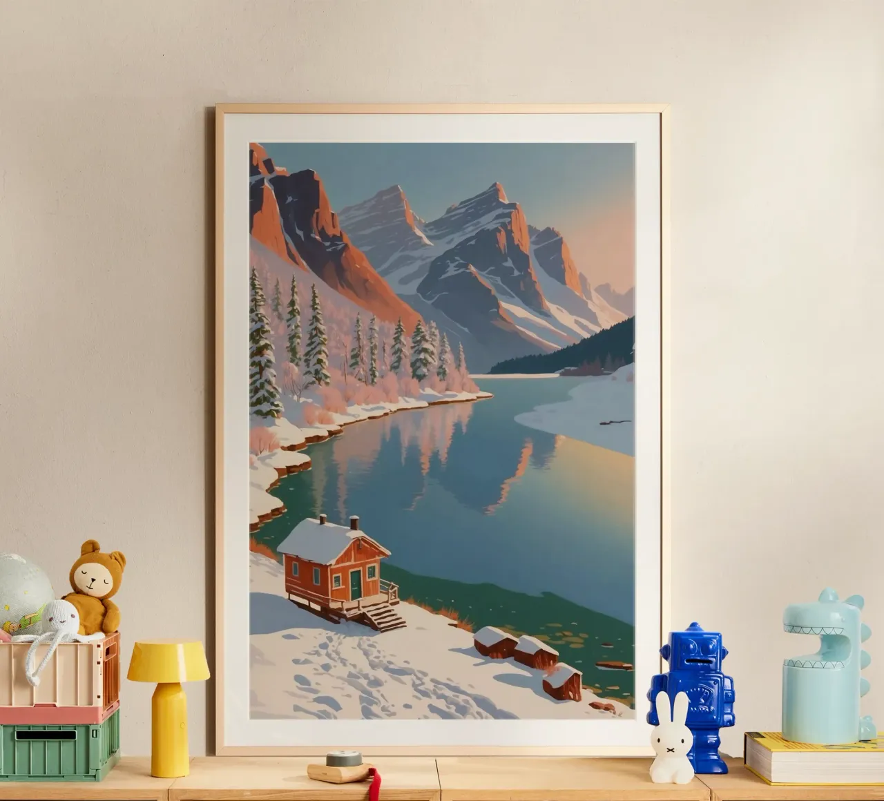 Winterliche Ruhe am Pragser Wildsee | Werk 8 Poster von AlbertKlee