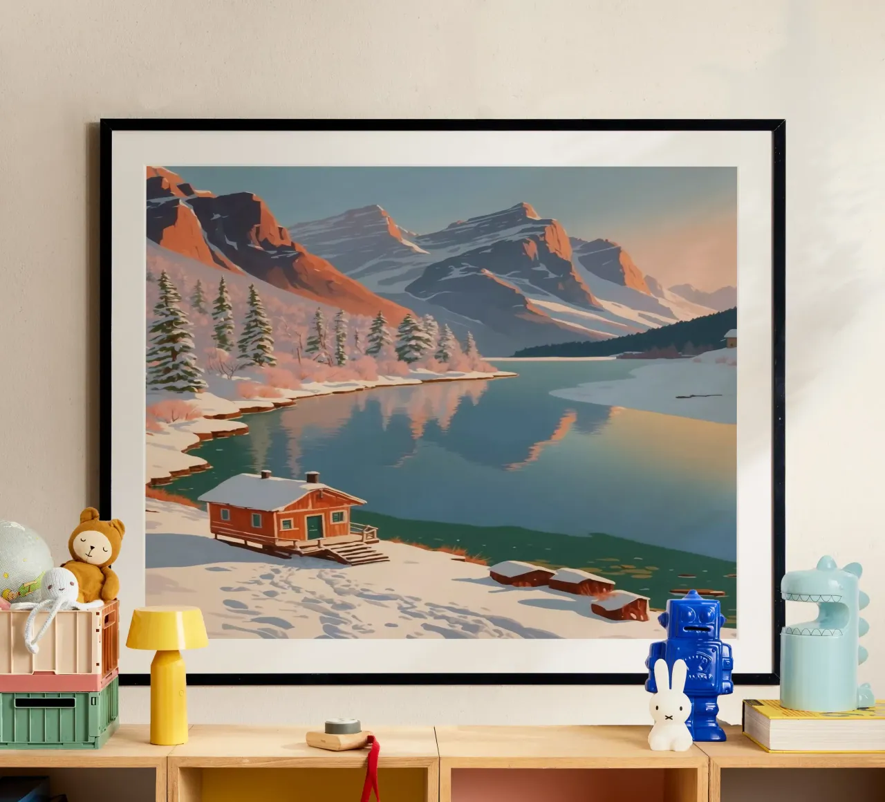 Winterliche Ruhe am Pragser Wildsee | Werk 8 Poster von AlbertKlee