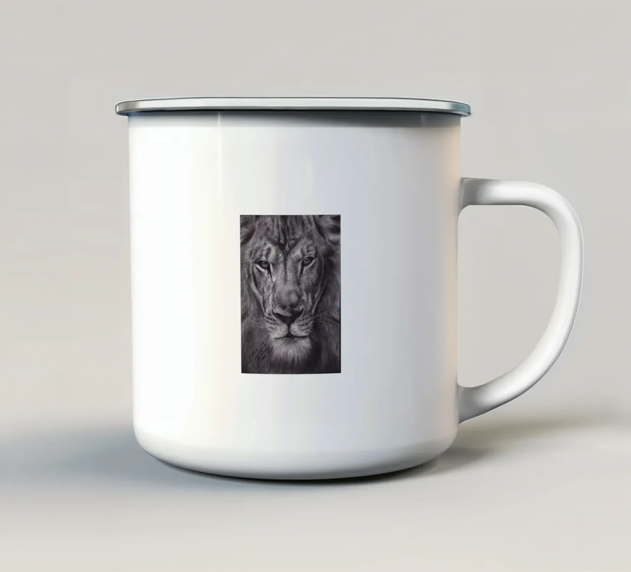 Leone tazza in smalto da H.M. Art
