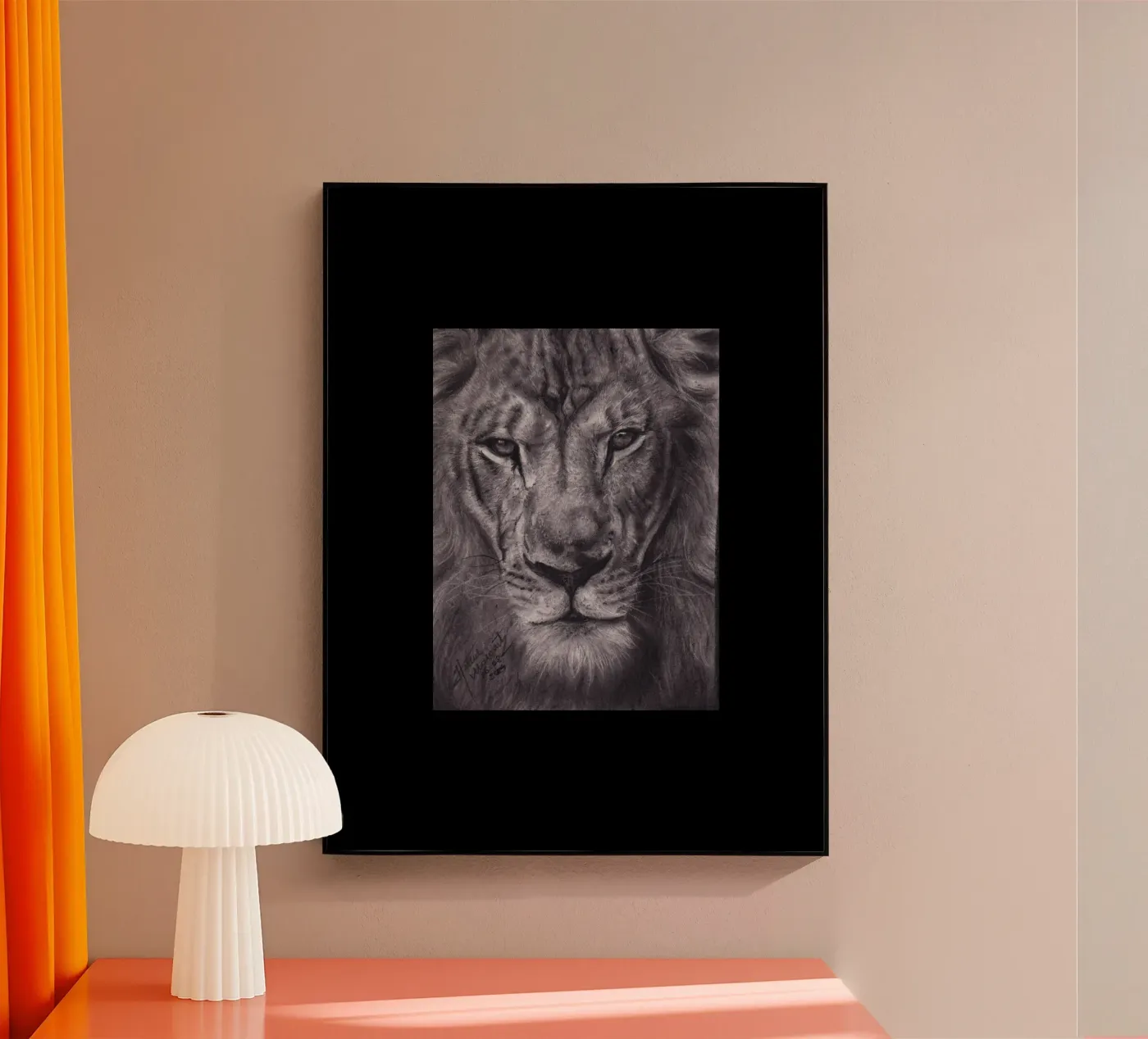 Leeuw acryl van H.M. Art