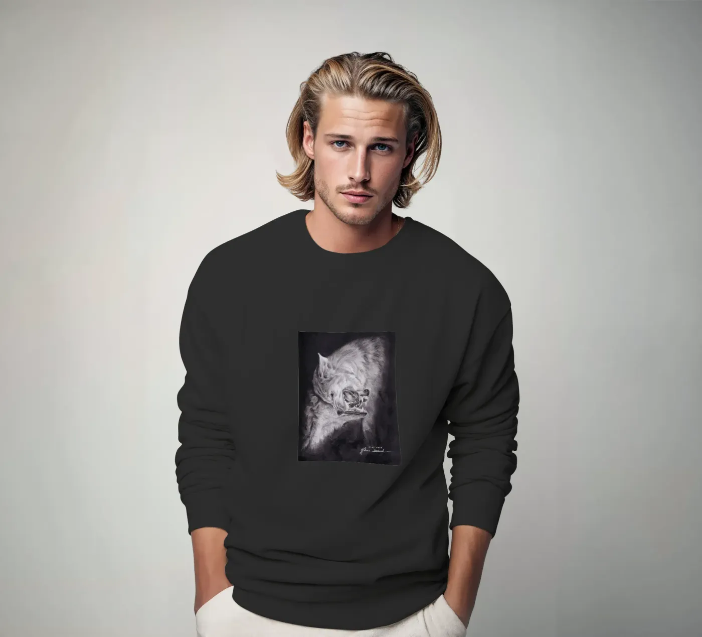 Wolf sweatshirt by H.M. Art
