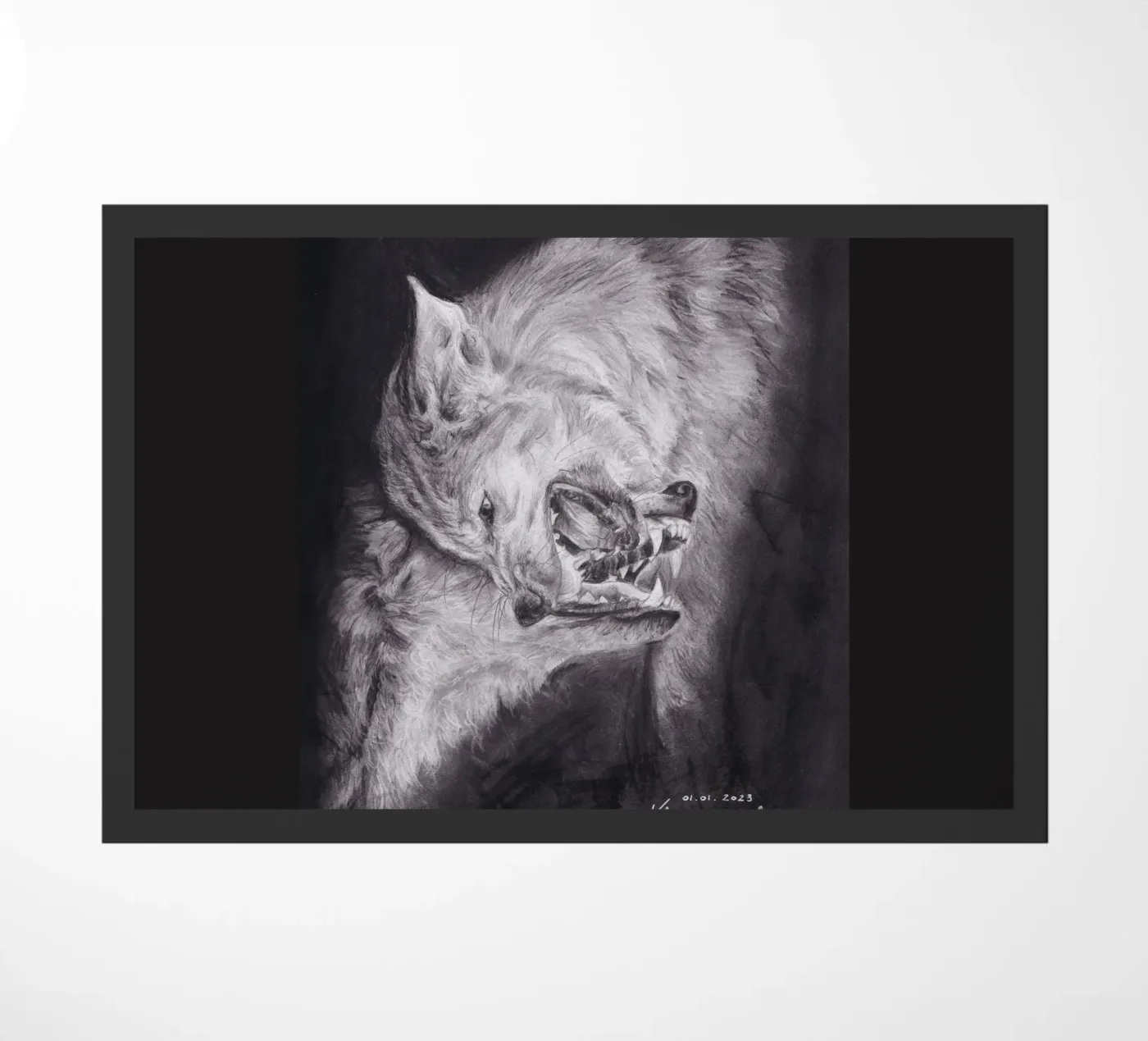 Wolf deurmat van H.M. Art