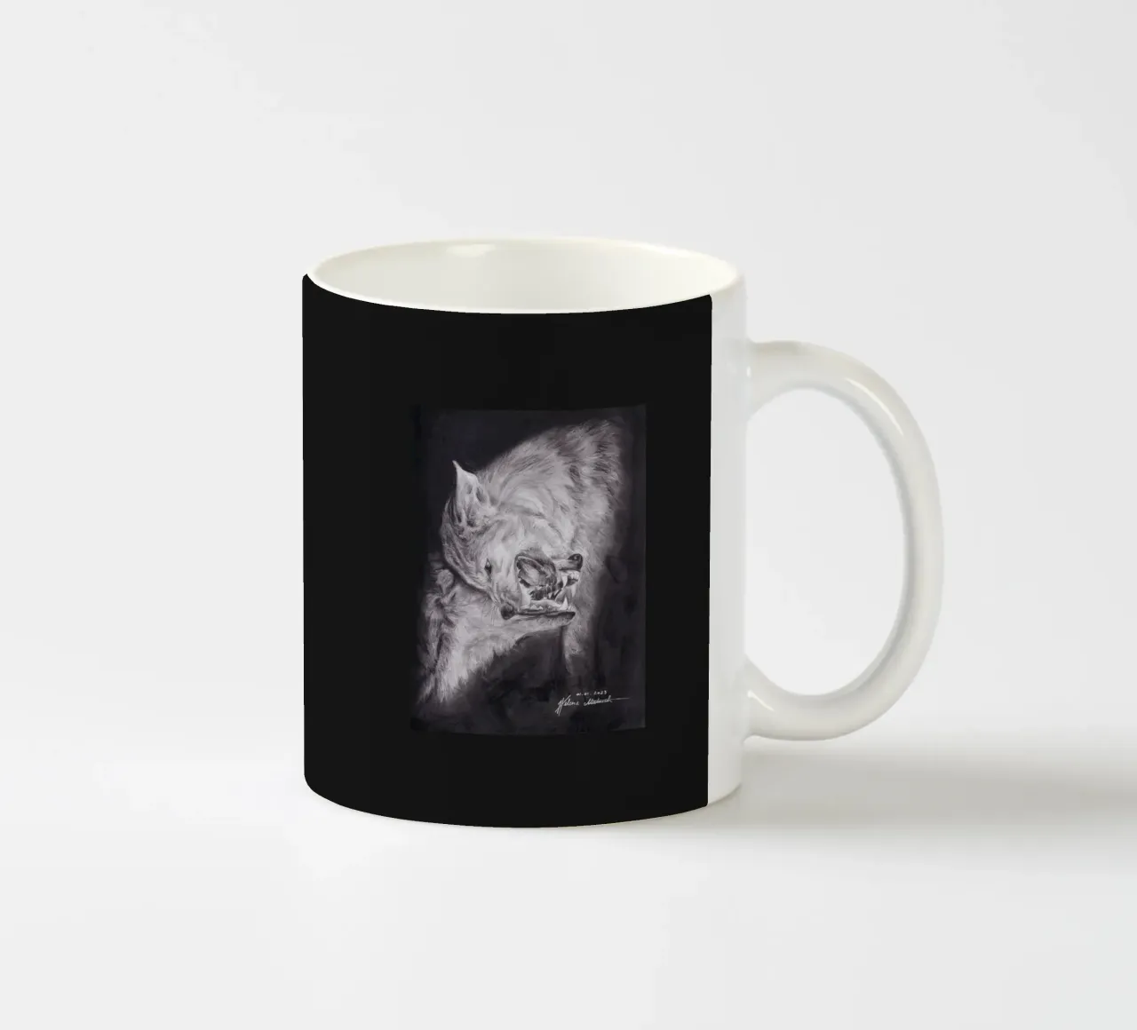 Wolf ceramic mug by H.M. Art