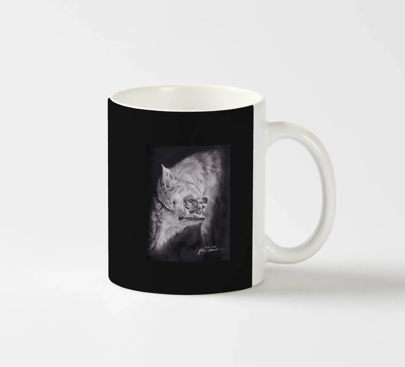 Wolf tazza in ceramica da H.M. Art