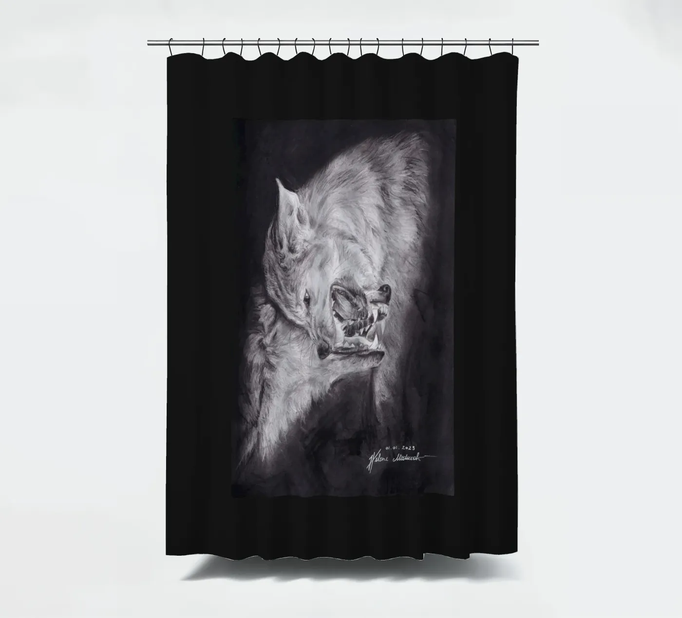 Wolf Duschvorhang von H.M. Art
