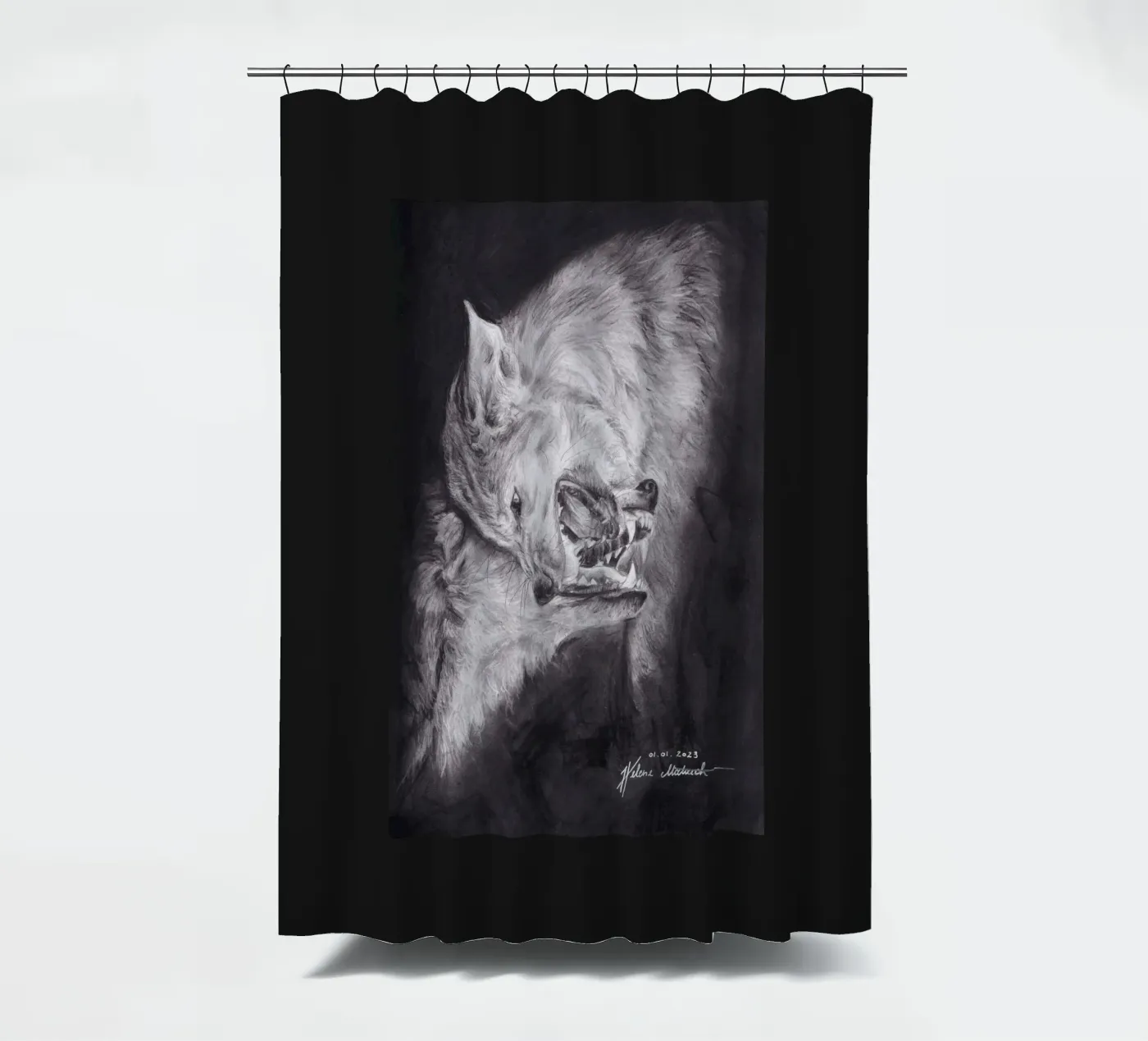 Wolf Duschvorhang von H.M. Art