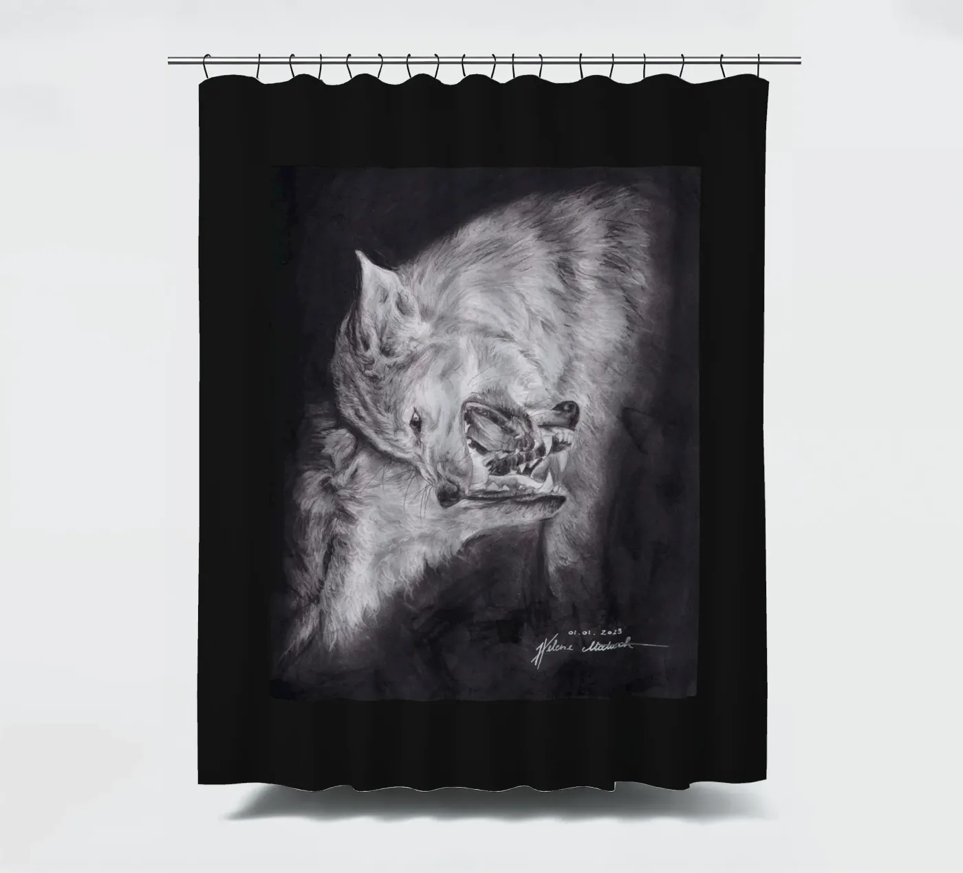Wolf Duschvorhang von H.M. Art