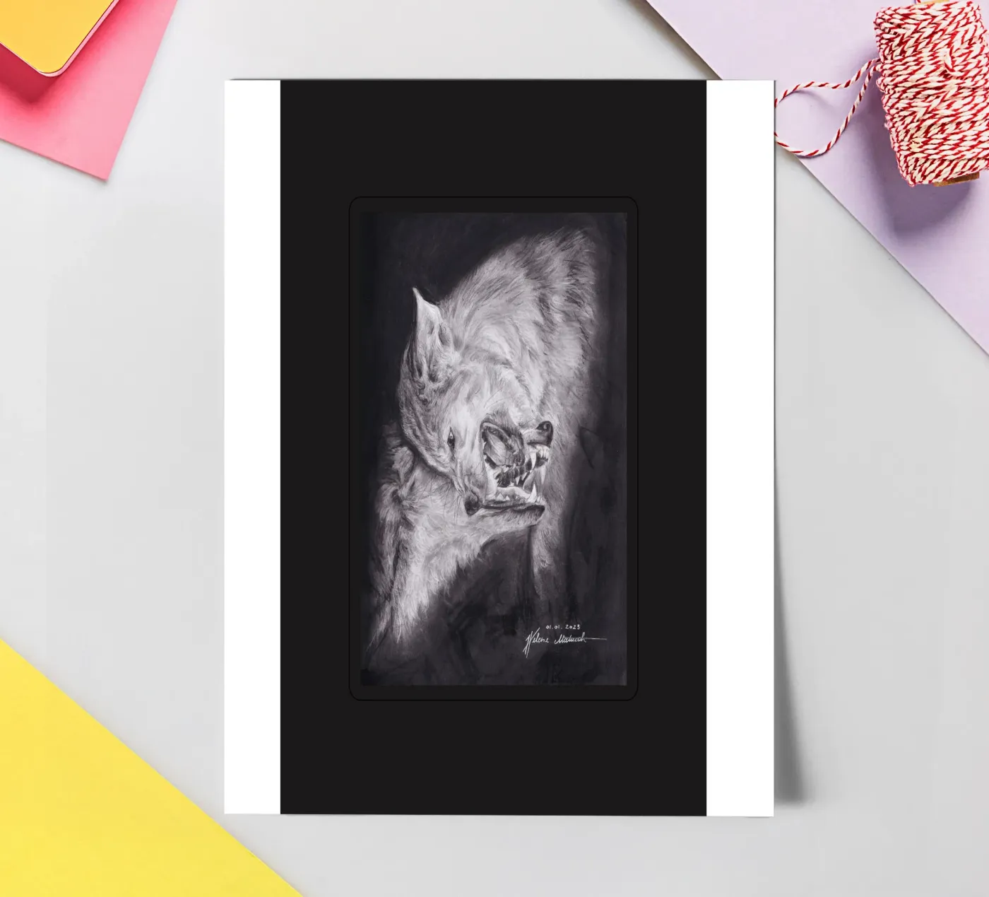 Wolf stickervel van H.M. Art