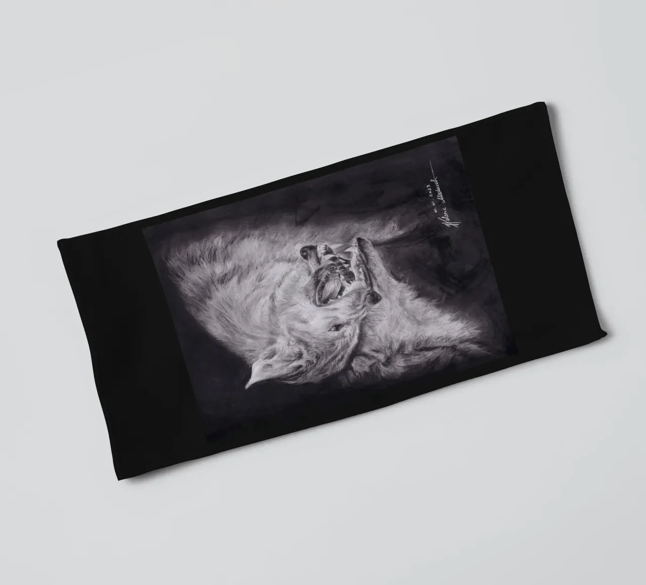 Wolf badhanddoek van H.M. Art