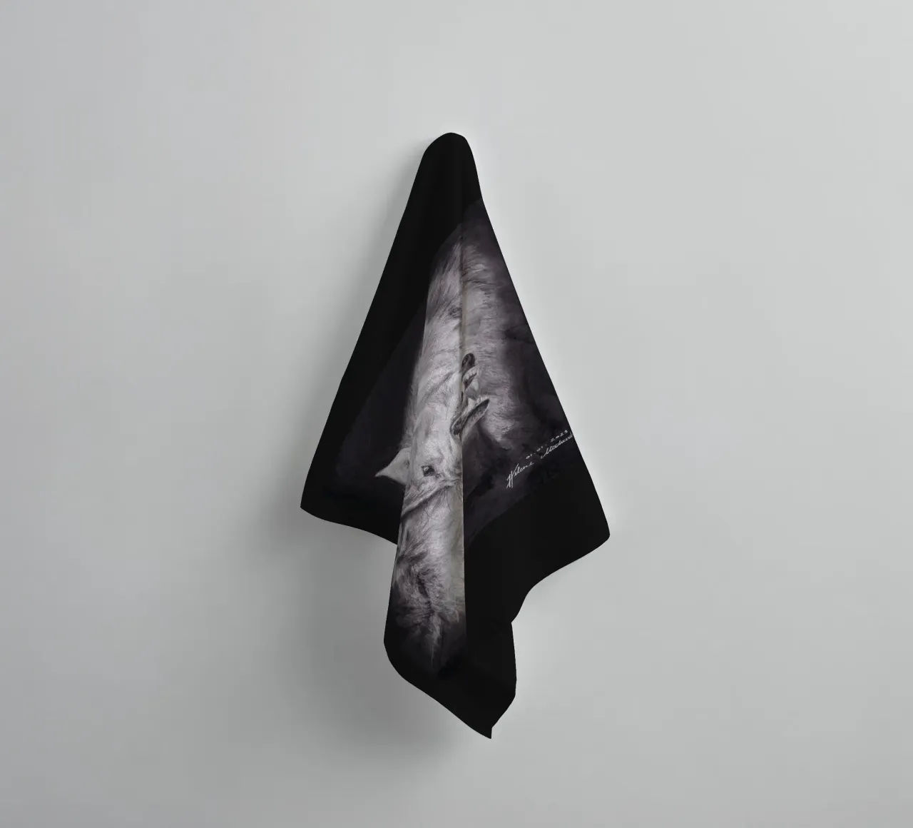 Wolf badhanddoek van H.M. Art