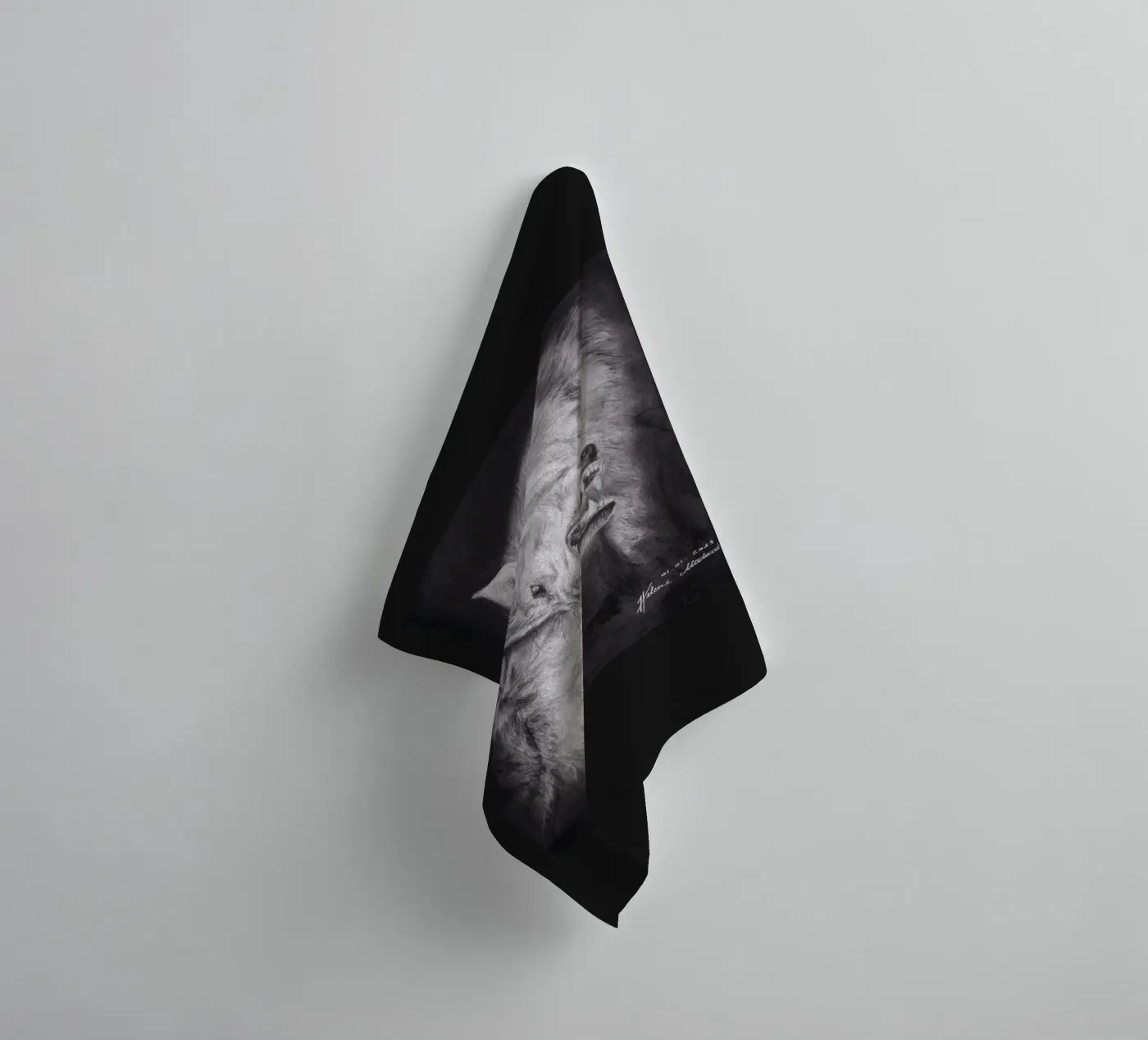 Wolf badhanddoek van H.M. Art