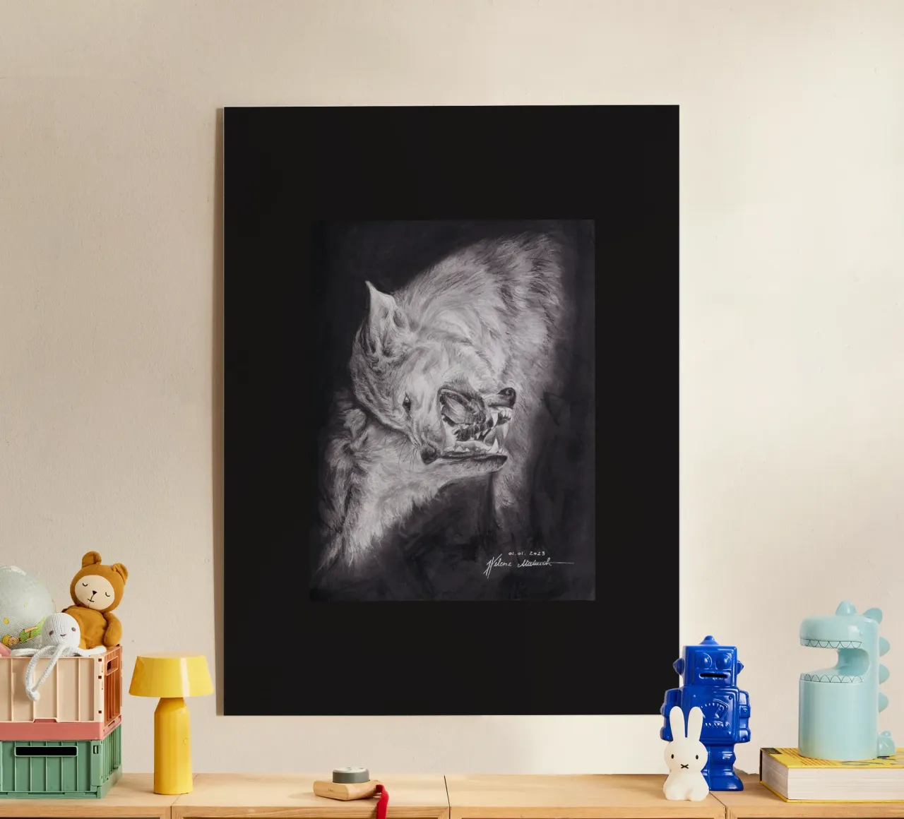 Wolf acrylic glass by H.M. Art