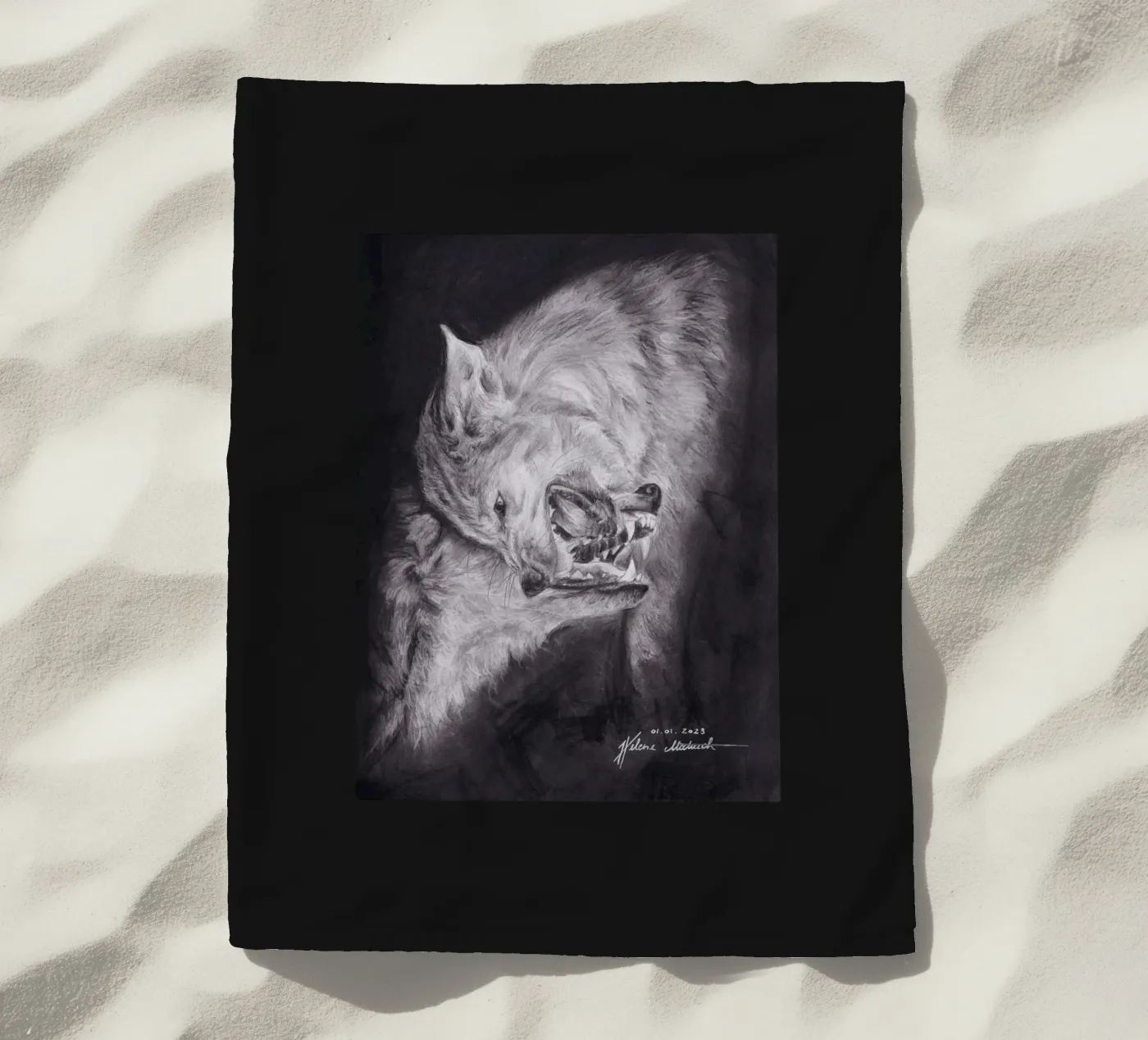 Wolf strandhanddoek van H.M. Art