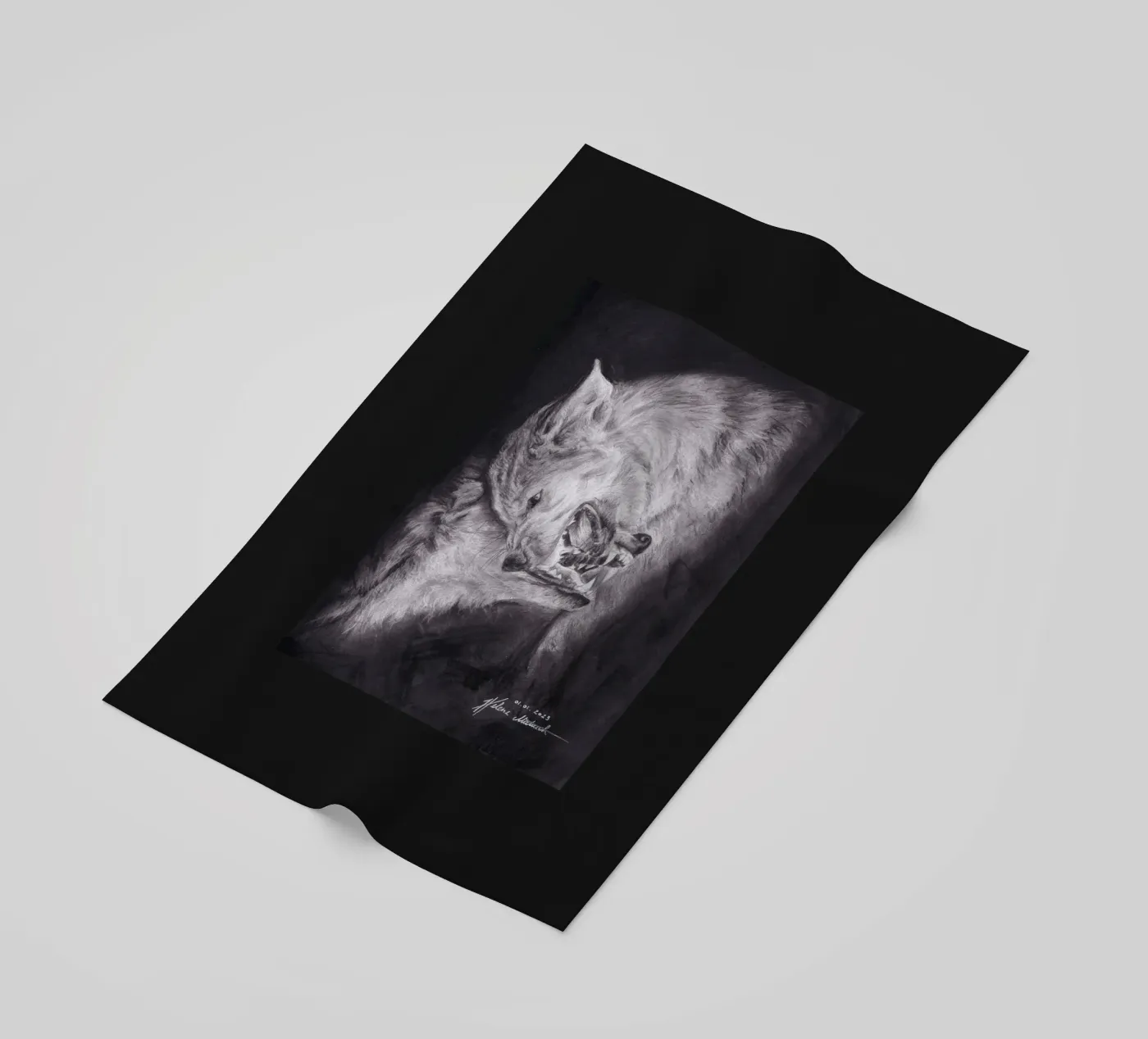 Wolf strandhanddoek van H.M. Art