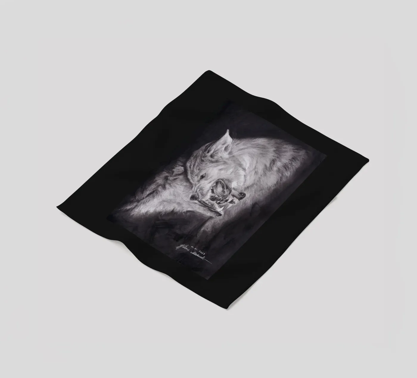 Wolf Fleecedecke von H.M. Art