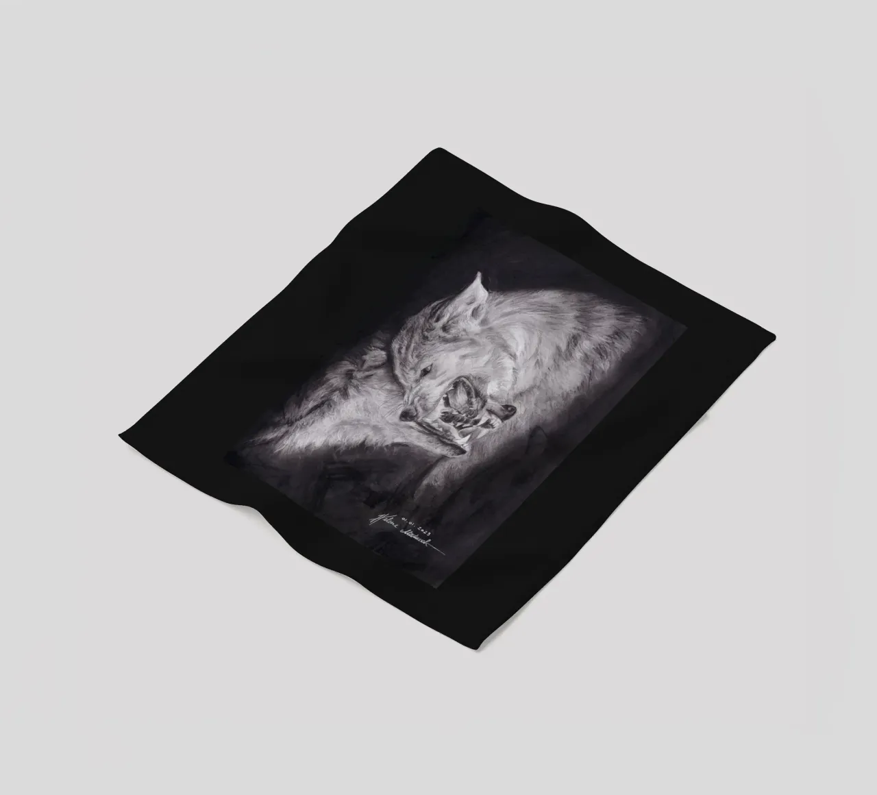 Wolf coperta in pile da H.M. Art