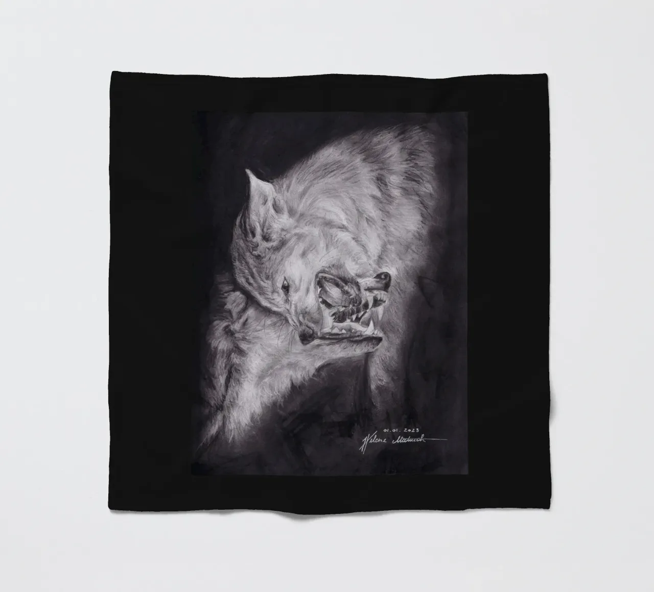 Wolf coperta in pile da H.M. Art