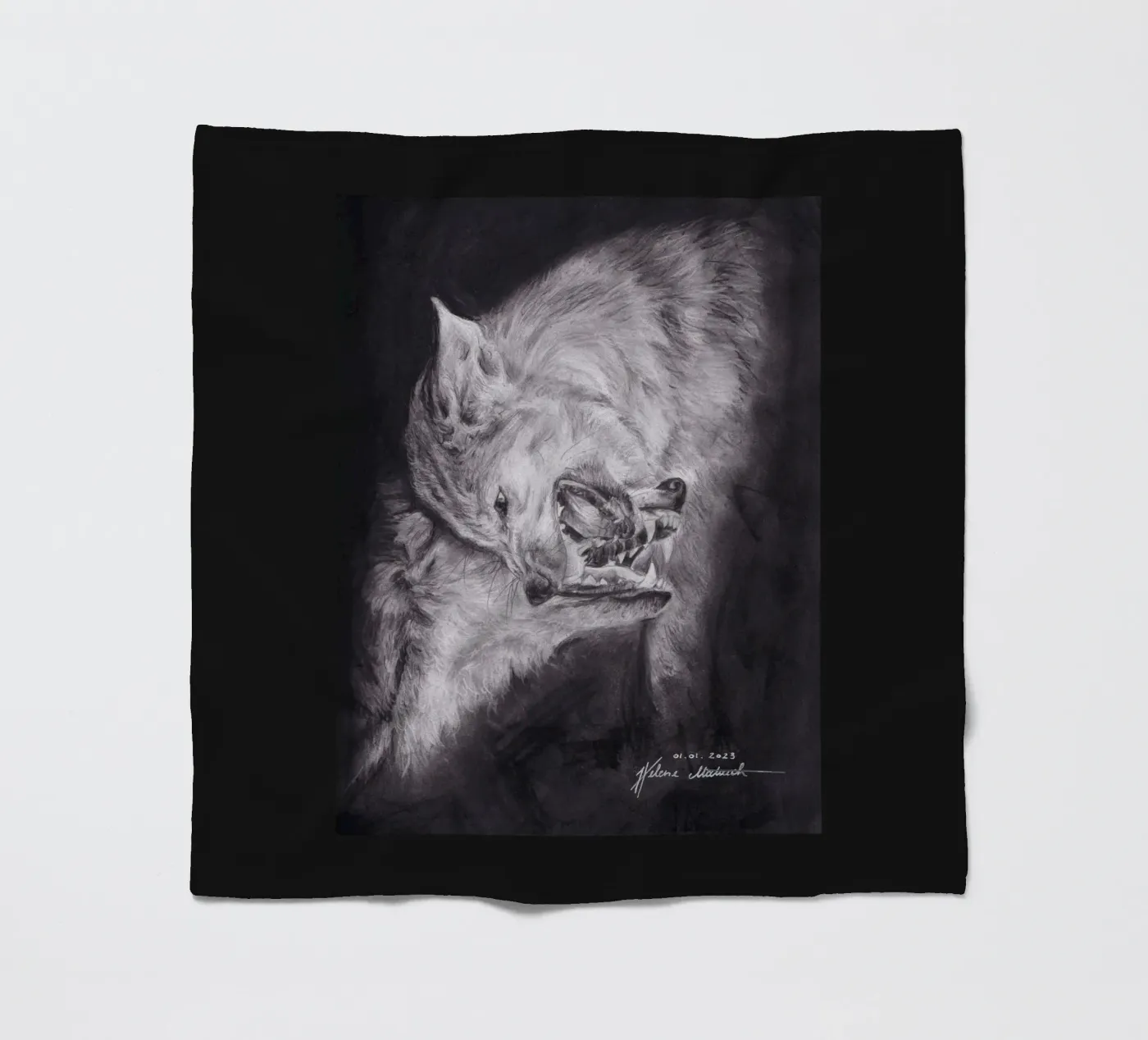 Wolf Fleecedecke von H.M. Art