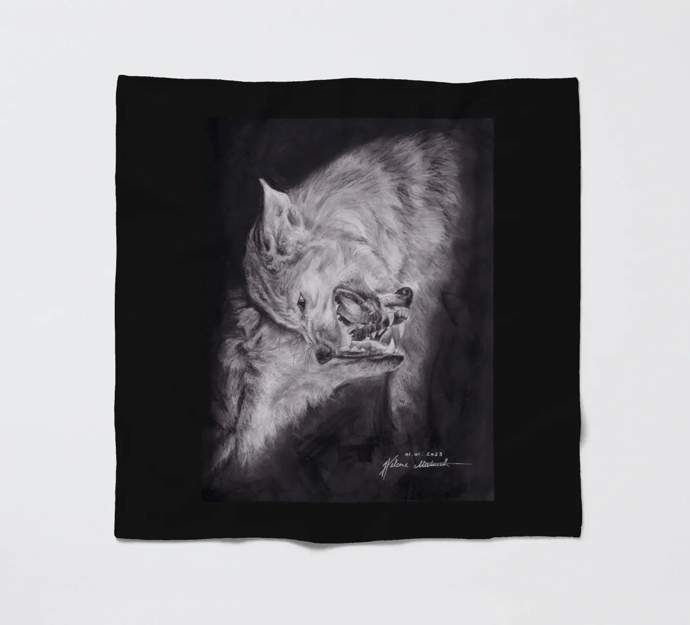 Wolf fleecedeken van H.M. Art