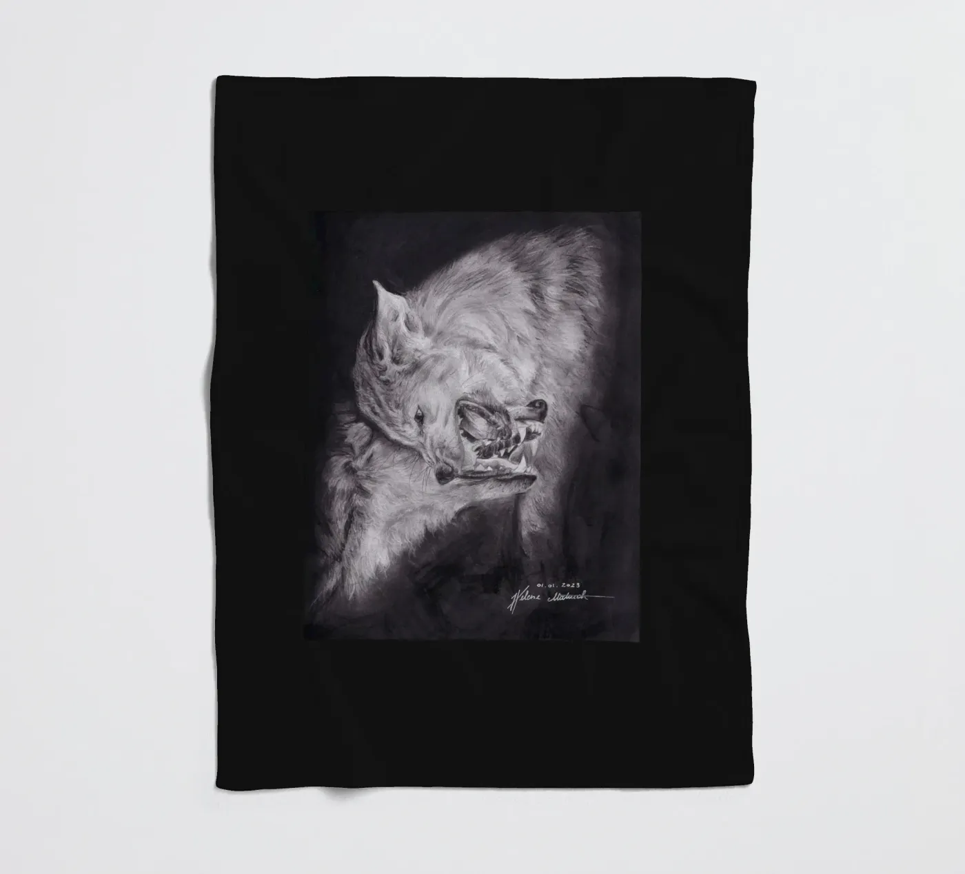 Wolf Fleecedecke von H.M. Art