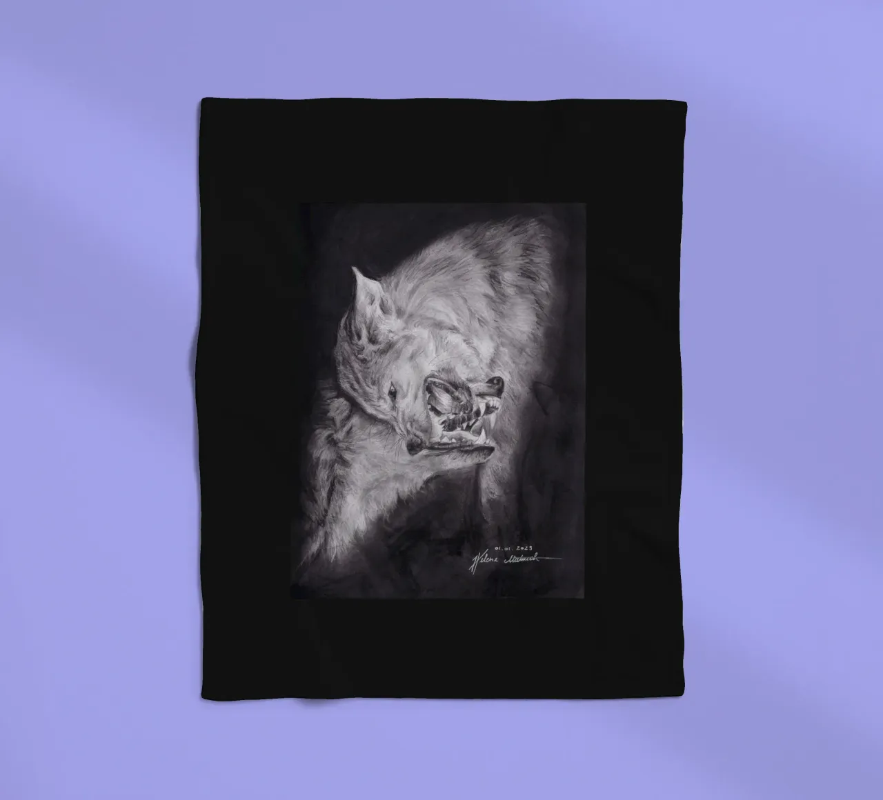 Wolf coperta in pile da H.M. Art