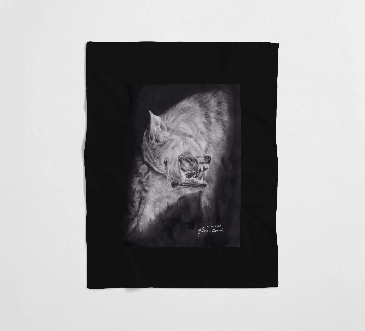 Wolf Fleecedecke von H.M. Art