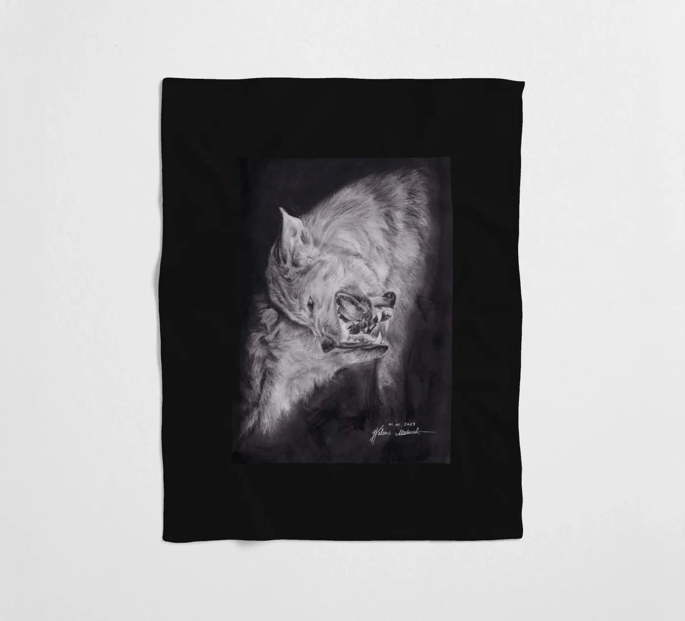 Wolf fleecedeken van H.M. Art