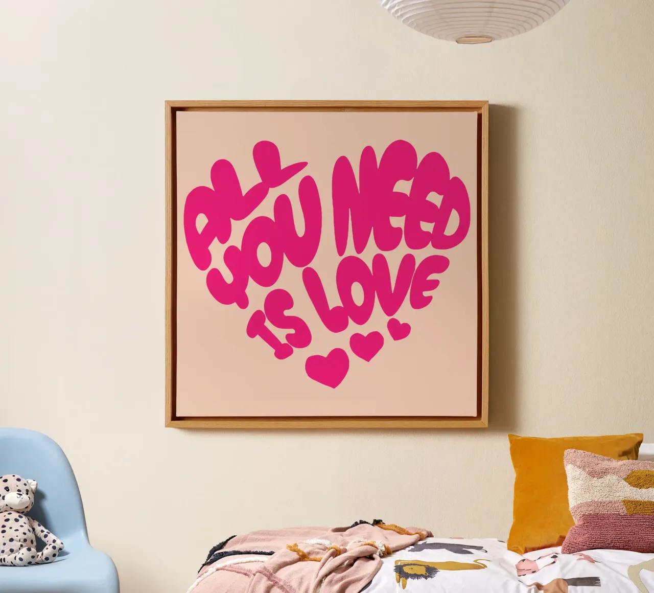 Tutto ciò che serve è l'amore tela con Cornice a cassetta da Gunawan Rb