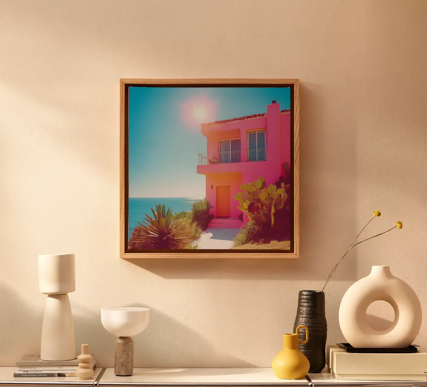 64 canvas van Pink California | Affiches & Posters