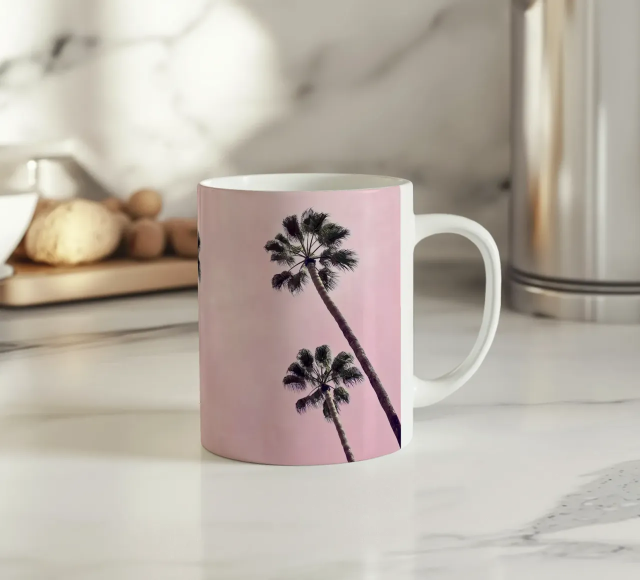 Pink Palms ceramic mug by Cassia Beck Photography