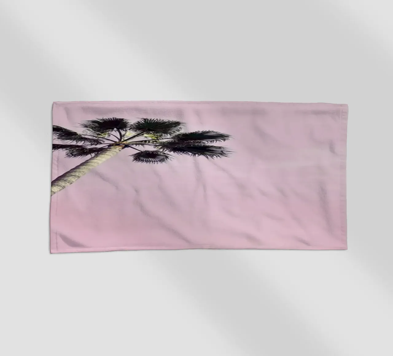 Pink Palms beach towel by Cassia Beck Photography