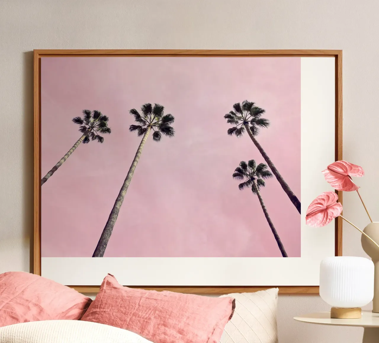 Pink Palms alu-dibond by Cassia Beck Photography