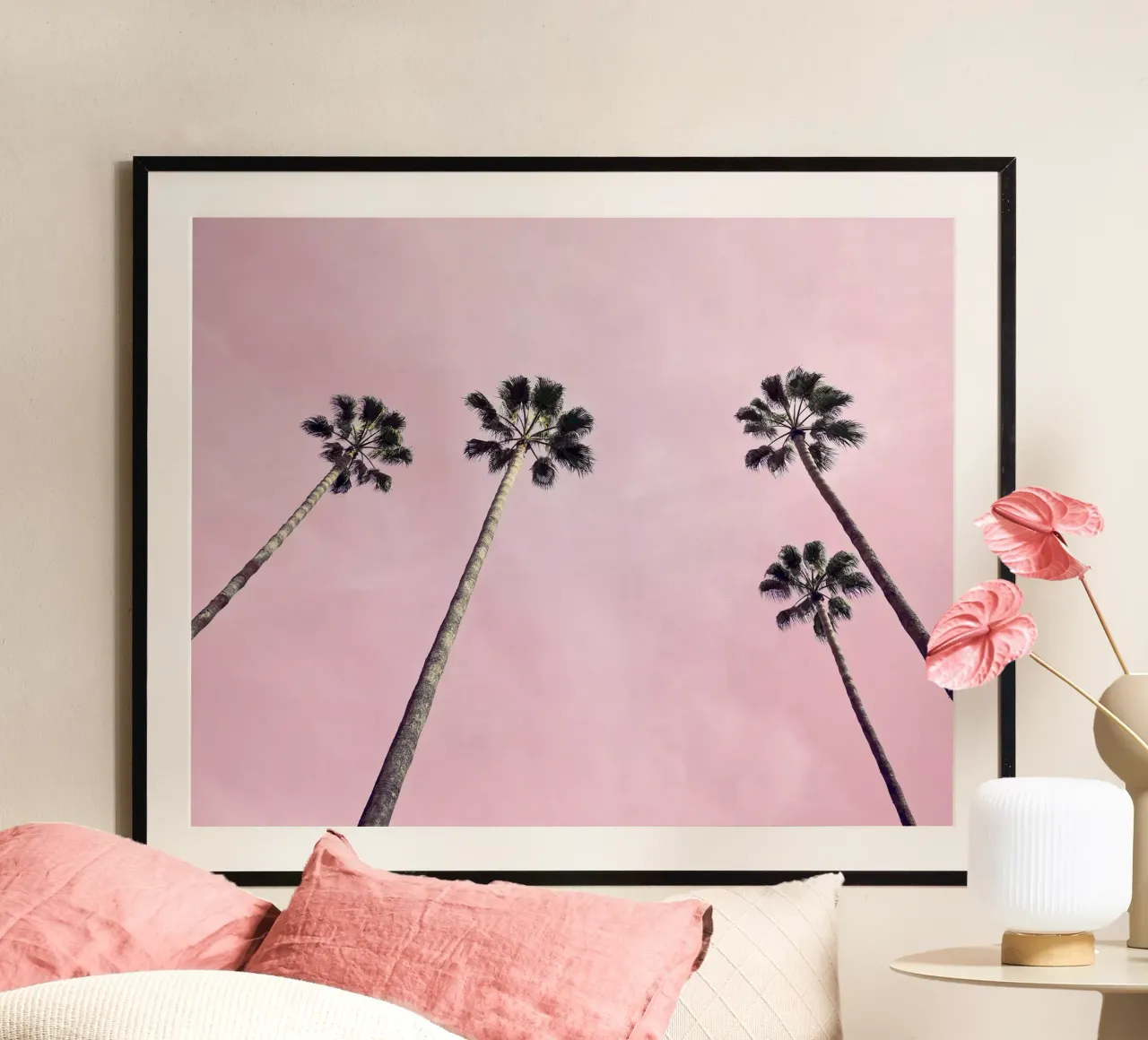 Pink Palms hahnemühle by Cassia Beck Photography