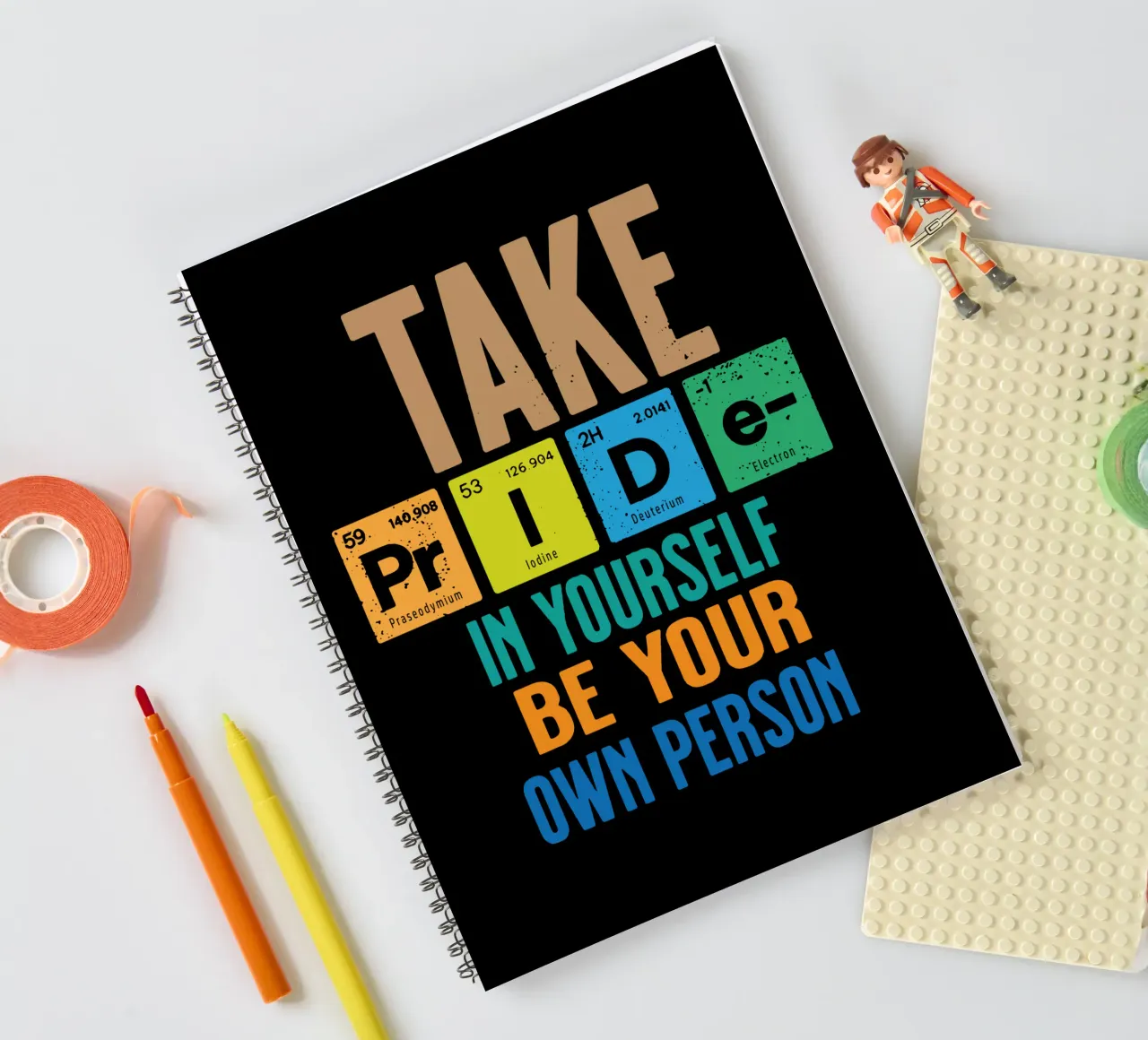 Take pride in yourself. Be your own person spiral notebook by Gunawan Rb