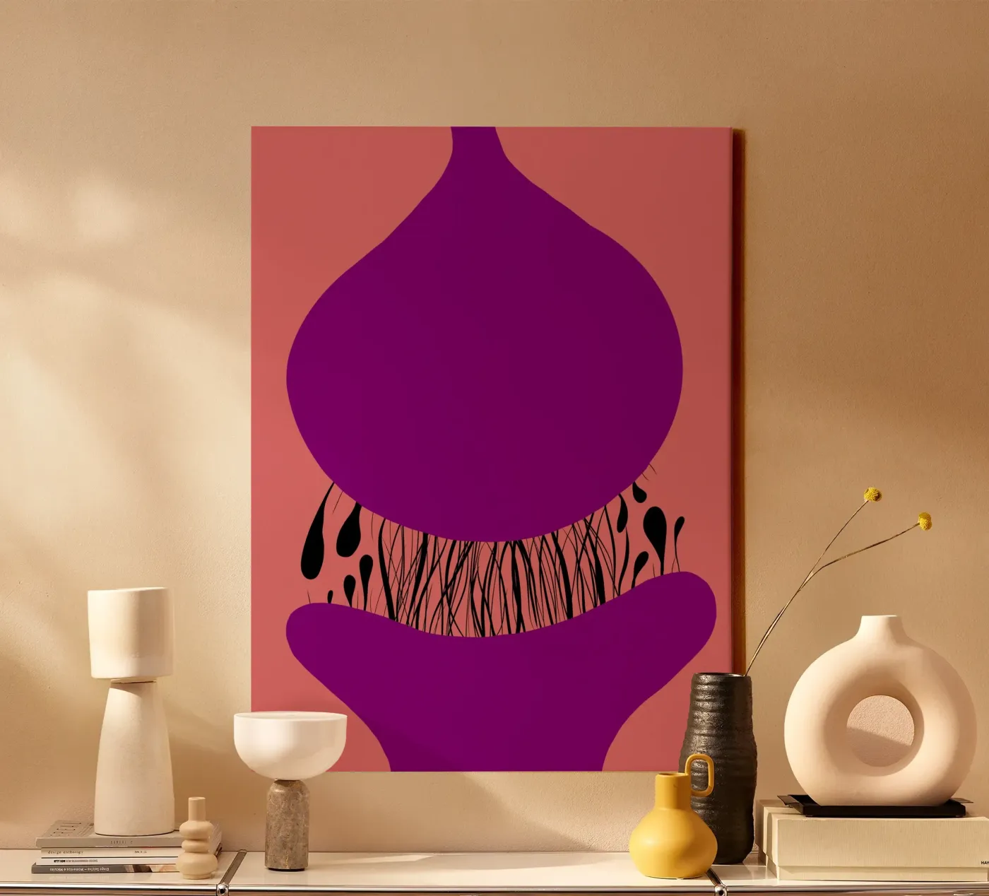 Synaptic cleft canvas by Ina Katzemann